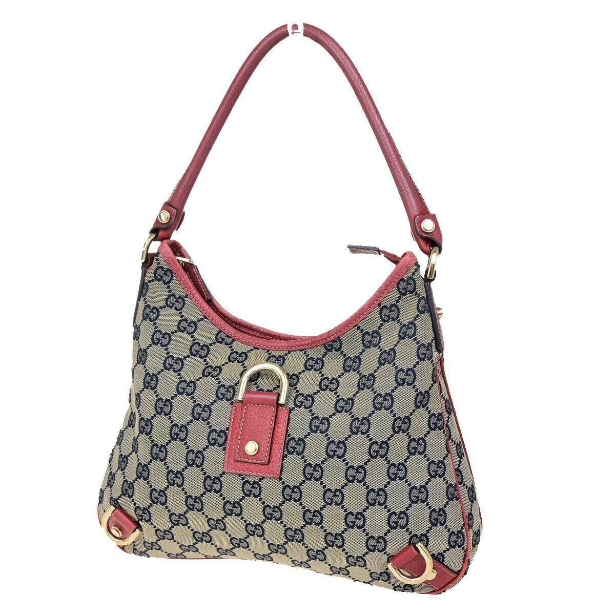 Gucci Abbey Navy Canvas Shoulder Bag (Pre-Owned) Size ONE SIZE - 1 Thumbnail