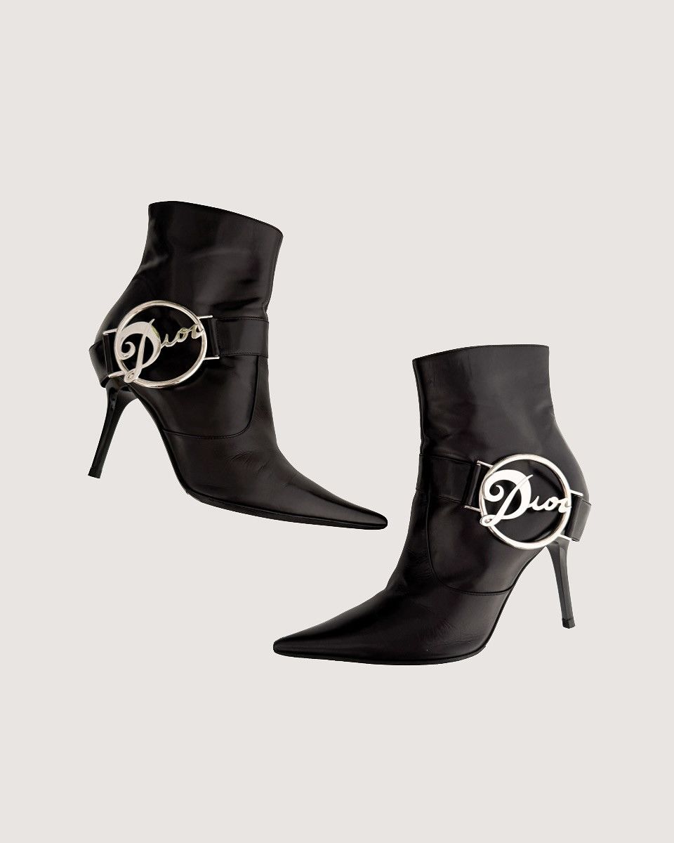 Dior DIOR Heels Boots Heels Metal Logo Shoes Black Vintage Zip Size US 6 / IT 36 - 1 Thumbnail