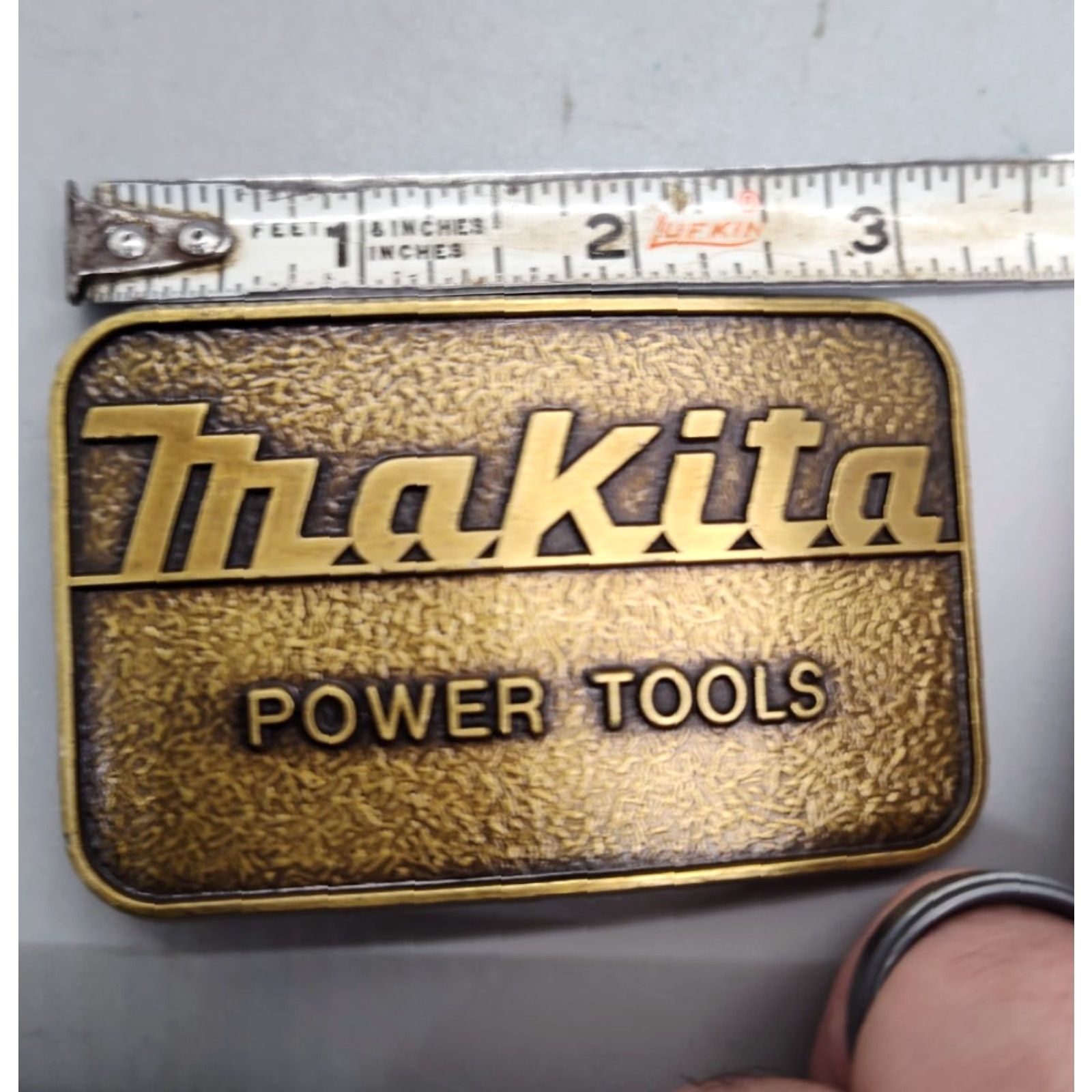 Vintage VINTAGE Makita Brass Belt Buckle Tools Gold 3" Adult Unisex Made in USA VGUC Size ONE SIZE - 8 Thumbnail