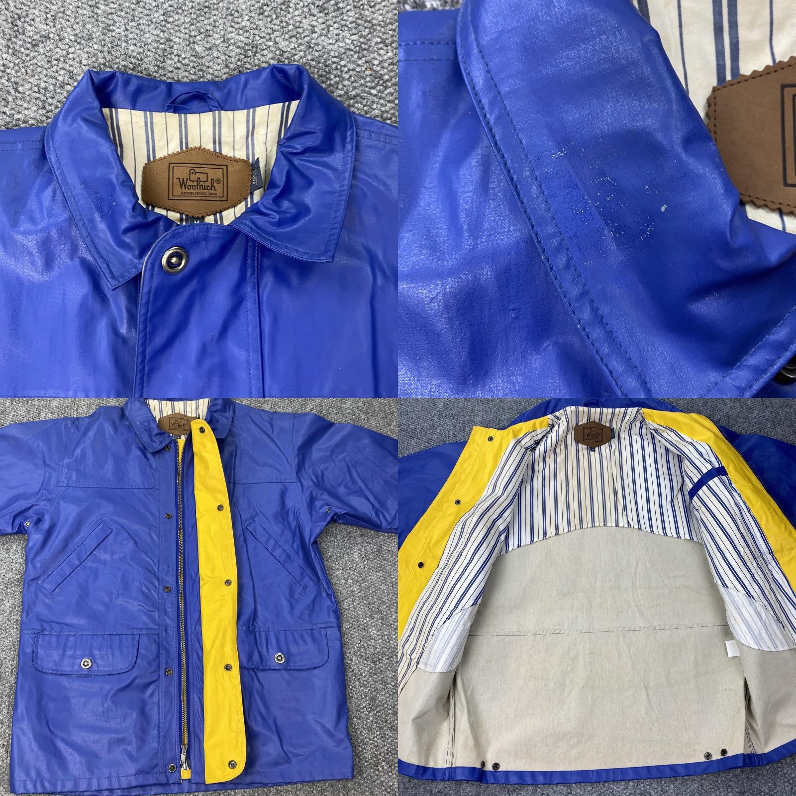 Vintage VINTAGE Woolrich Rain Coat Jacket Mens Medium Blue PVC Snap Zip Lined Casual Size US M / EU 48-50 / 2 - 8 Thumbnail