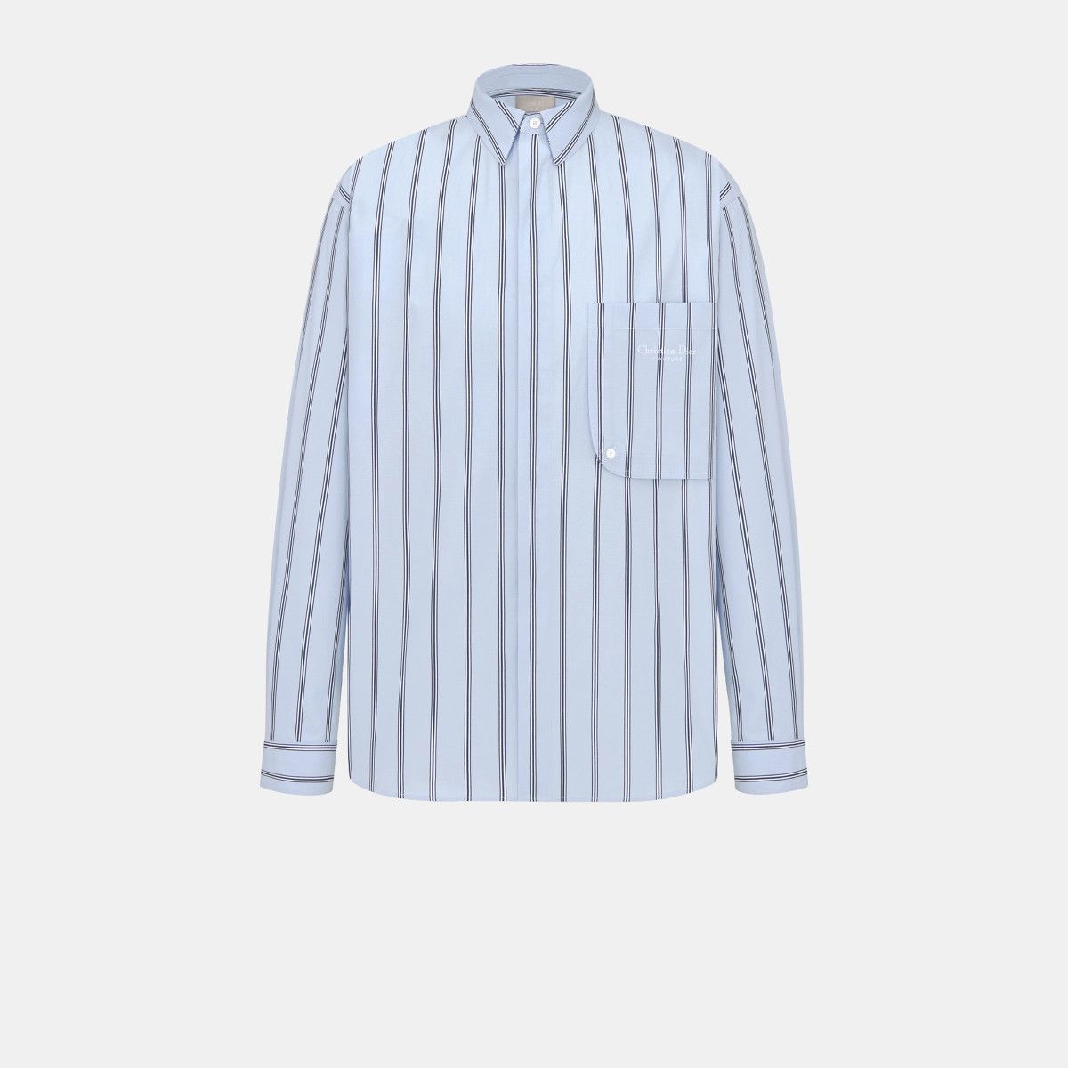 Dior o1bcso1str0226 Couture Embroidery Shirt in Blue Size US XL / EU 56 / 4 - 1 Thumbnail