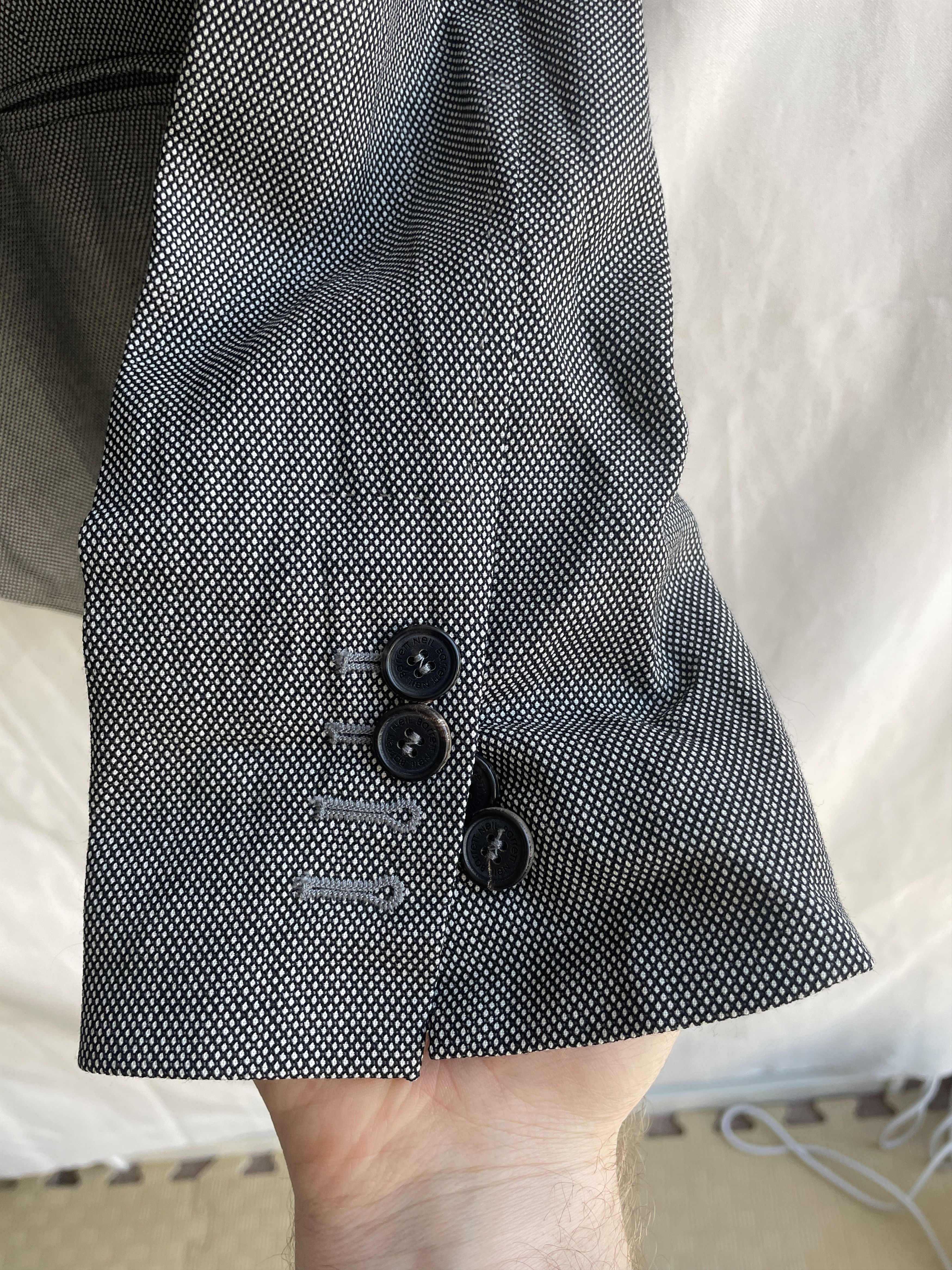 Neil Barrett Neil Barrett Unlined Birdseye Slim Fit Wool Blazer Size 38R - 6 Thumbnail