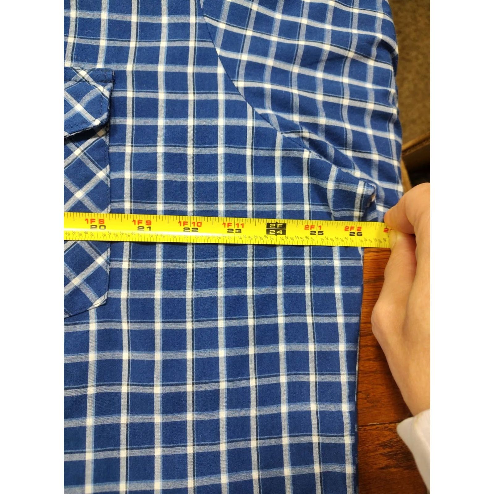 Wrangler VINTAGE Wrangler Pearl Snap Plaid Shirt Men XL Blue Long Sleeve Western Rodeo Cowboy Size US XL / EU 56 / 4 - 6 Thumbnail