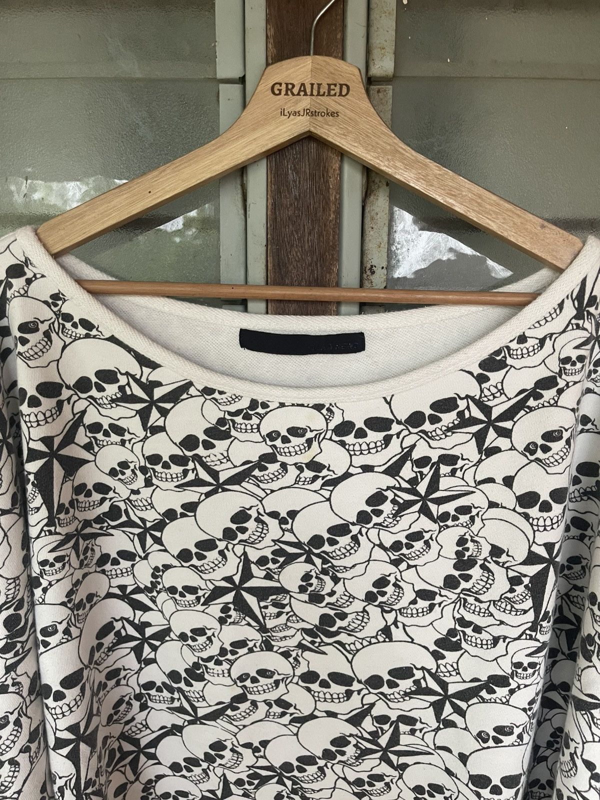 Japanese Brand Vintage Glad News Skull Print Oversized Drop Tail Hem Size ONE SIZE - 15 Thumbnail