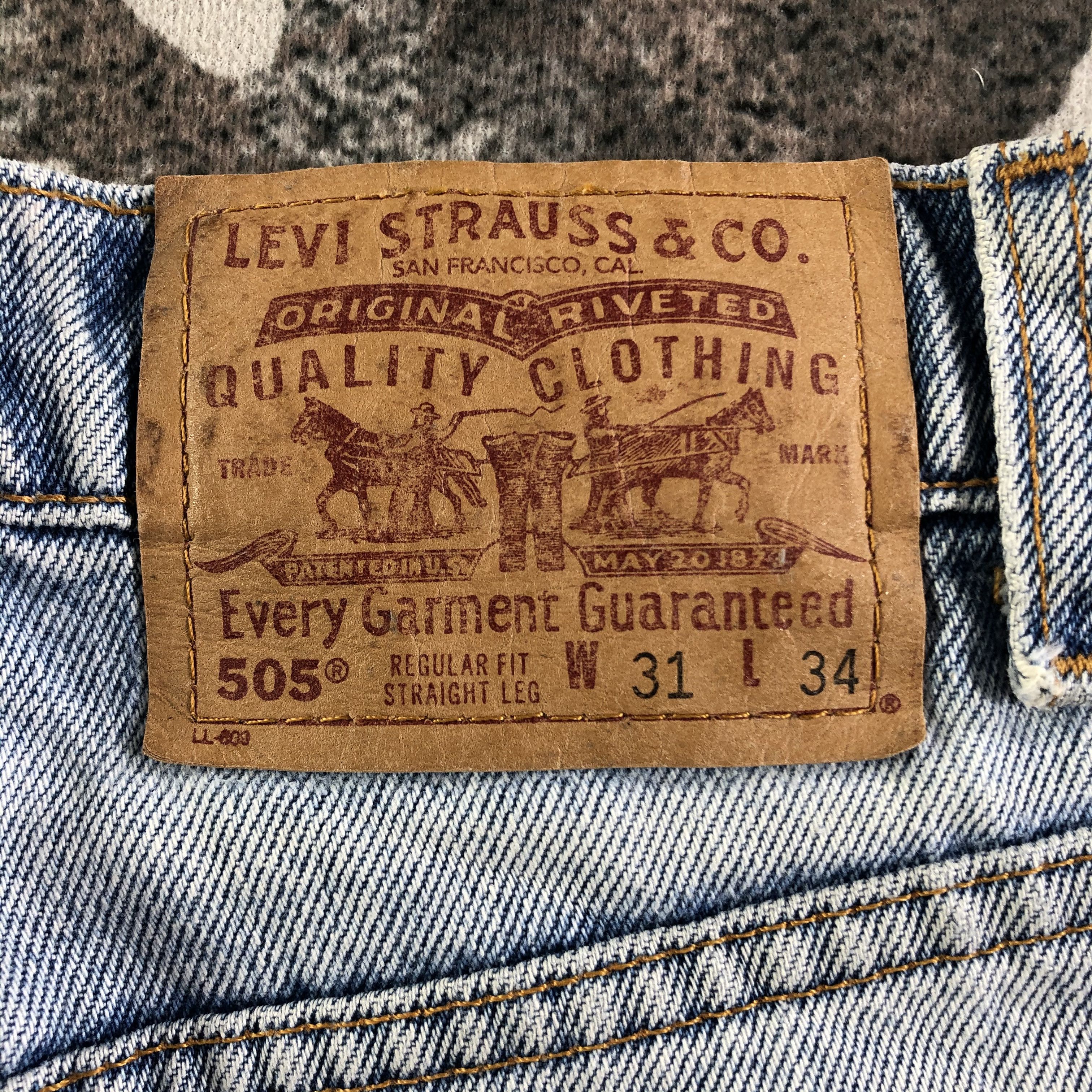 Levi's Vintage 90s Levis 505 Jeans Light Wash Denim KJ3107 Size US 30 / EU 46 - 5 Thumbnail