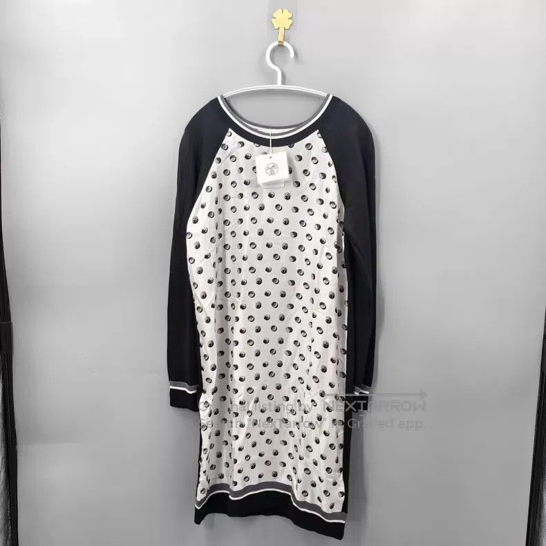 Hermes Hermes Polka Dot Black and White Colorblock Knit Dress Size XXS / US 00 / IT 34 - 1 Thumbnail