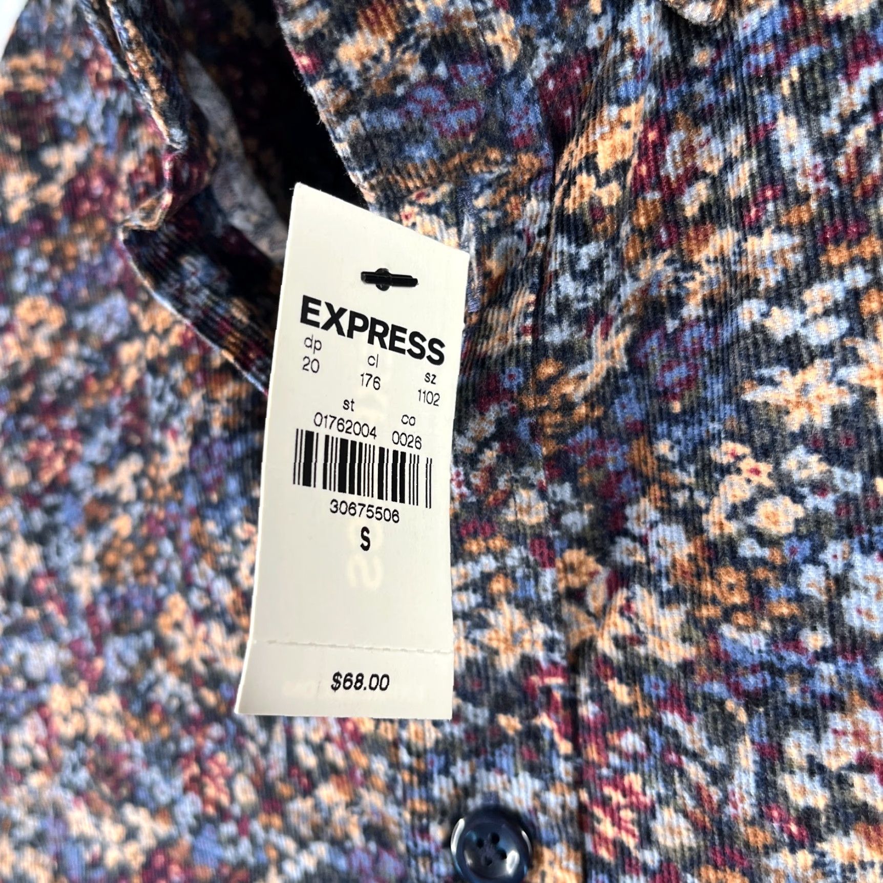 Express Express Shirt Mens Small Multicolor Floral Button-Up Long Sleeve NWT Size US S / EU 44-46 / 1 - 5 Thumbnail