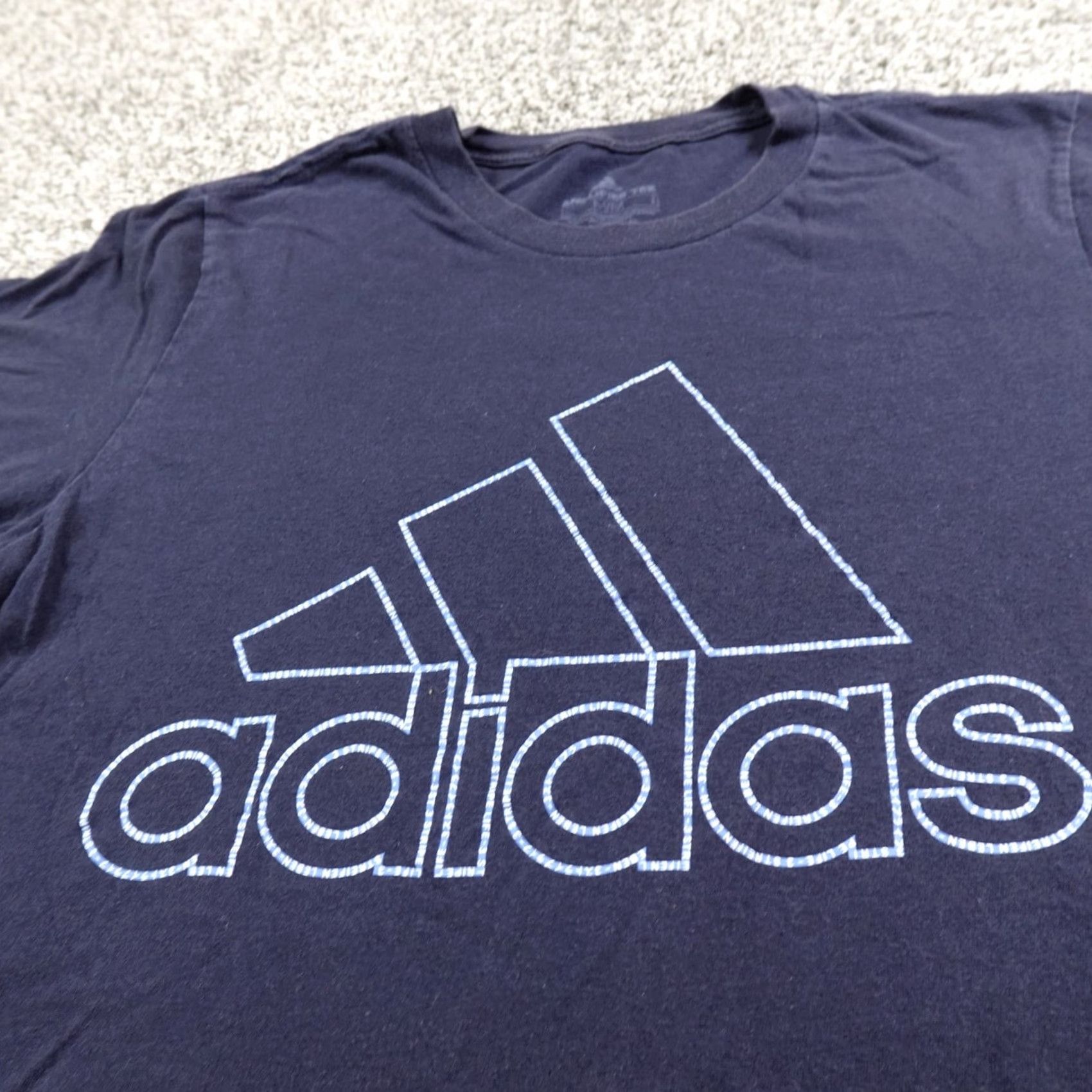 Adidas Adidas Shirt Mens M Blue Spellout Graphic Logo Short Sleeve Athletic Tee Size US M / EU 48-50 / 2 - 4 Thumbnail