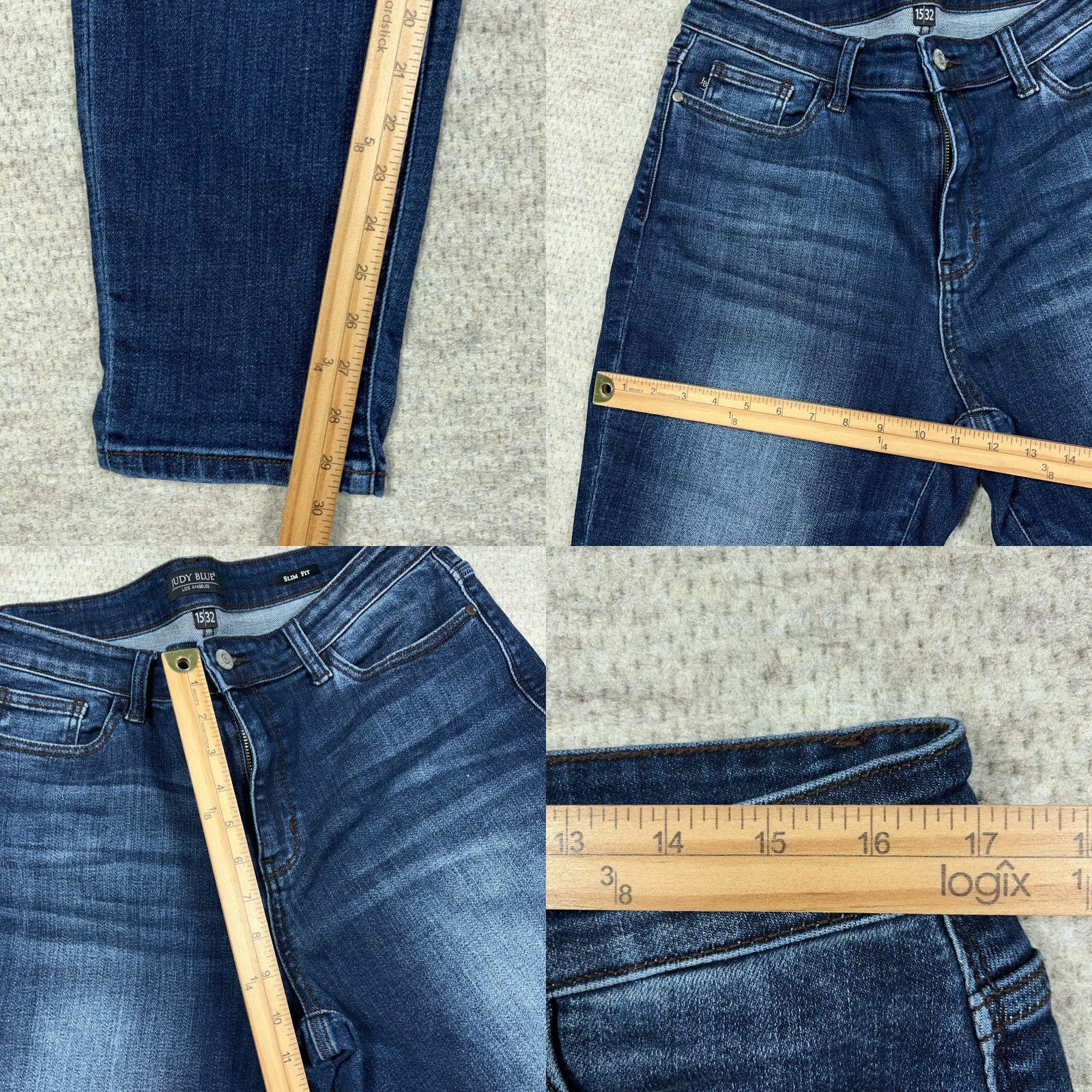 Vintage Judy Blue Jeans Women 15 32 Slim Fit Straight Leg Dark Wash High Rise Faded Size 24" / US 00 / IT 34 - 8 Thumbnail