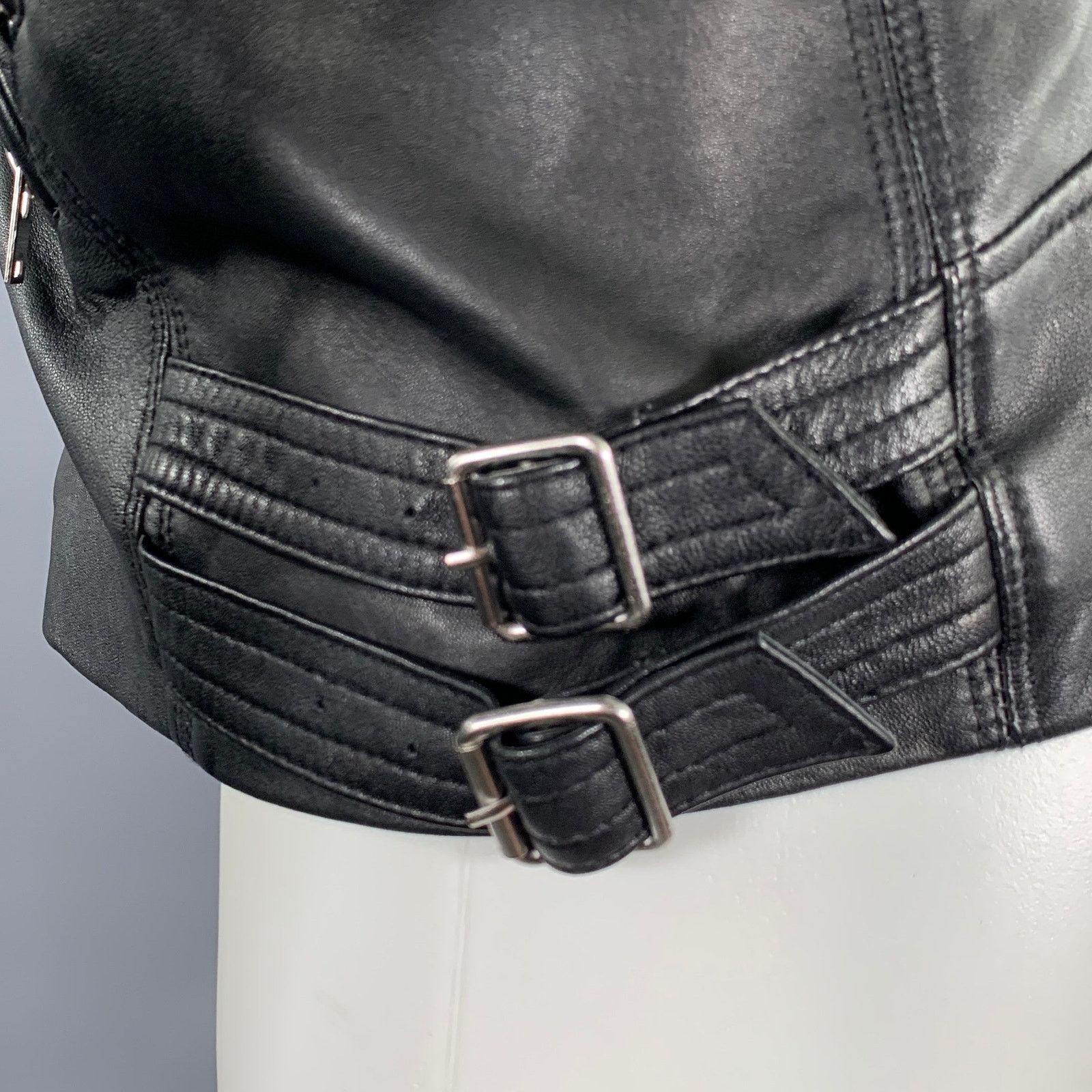 Iro IRO Size M Black Leather Shearing Lapel Motorcycle Jacket Size US M / EU 48-50 / 2 - 6 Thumbnail