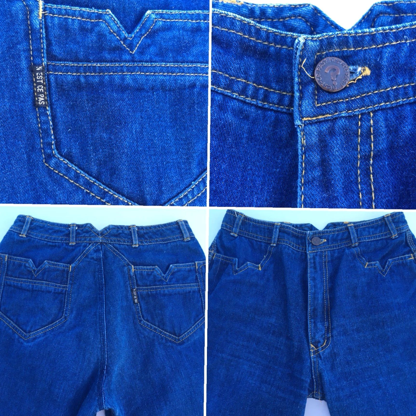 Vintage VINTAGE N’est Ce Pas Jeans High Waist Waist 27 in 70s 80s Denim Blue Jeans Juniors Size 11 12 Size 32" / US 10 / IT 46 - 6 Thumbnail
