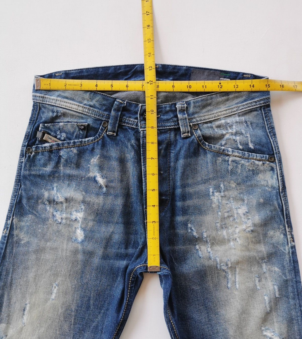 Diesel Black Gold Blue Eyecons Diesel Distressed Skinny Jeans Size US 30 / EU 46 - 14 Thumbnail
