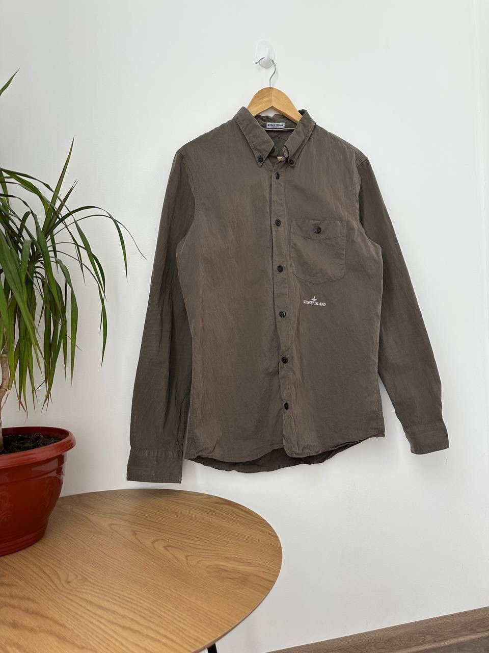 Stone Island × Vintage Vintage Stone Island Brown 90’s Men’s Shirt Size US M / EU 48-50 / 2 - 5 Thumbnail