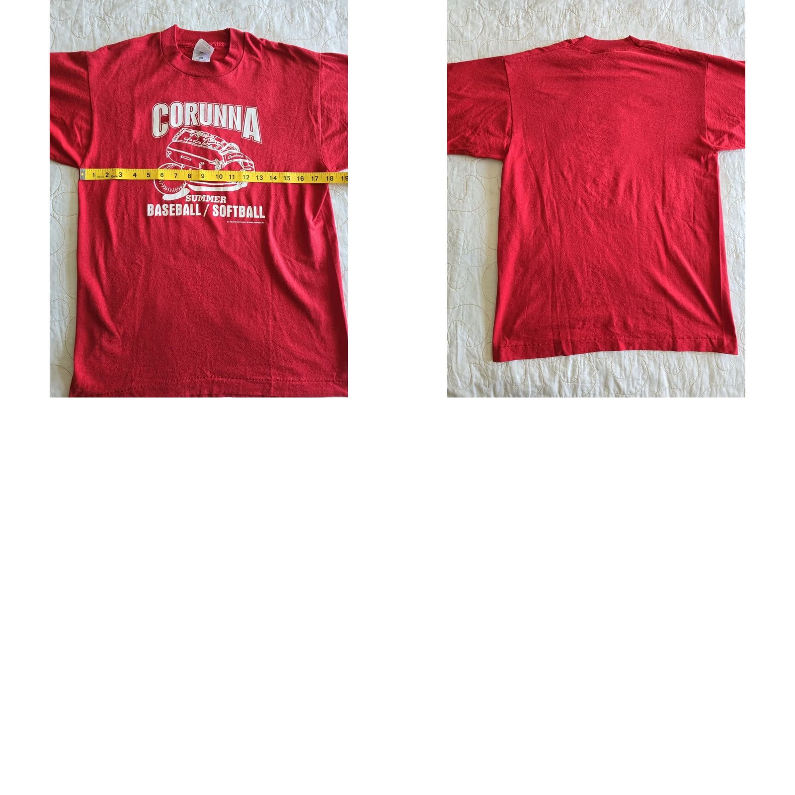 Fruit Of The Loom VINTAGE 90s Red Softball Baseball Single Stitch Tshirt Adult Medium Sports Tee Fruit of the Loom Unisex Graphic Tee Size US M / EU 48-50 / 2 - 8 Thumbnail