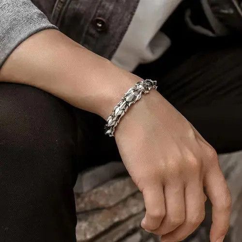 VIBE Snake Ouroboros Dragon Bone Bracelet Size ONE SIZE - 7 Thumbnail