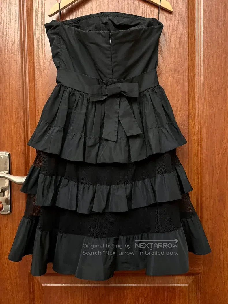Valentino Valentino Black taffeta mesh patchwork dress Size XS / US 0-2 / IT 36-38 - 3 Thumbnail