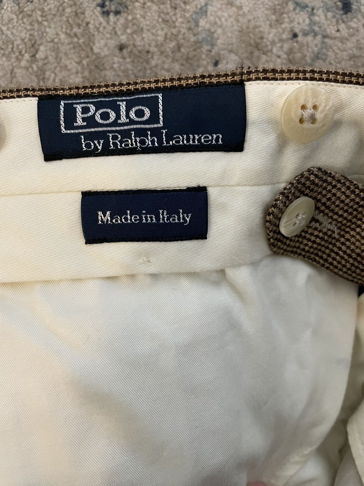 Polo Ralph Lauren × Vintage Mini Houndstooth Check Flax Trouser Size US 38 / EU 54 - 9 Thumbnail