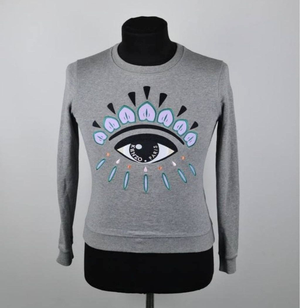 Kenzo Womens KENZO PARIS Grey Embroidered Eye Sweatshirt Size M Size M / US 6-8 / IT 42-44 - 1 Thumbnail