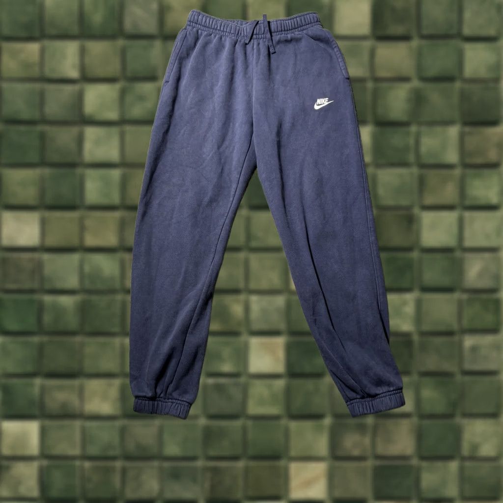 Nike VINTAGE Nike Sportswear Club Fleece Jogger Mens Small Fleece Pants Sweatpants Navy Size US 29 - 1 Thumbnail
