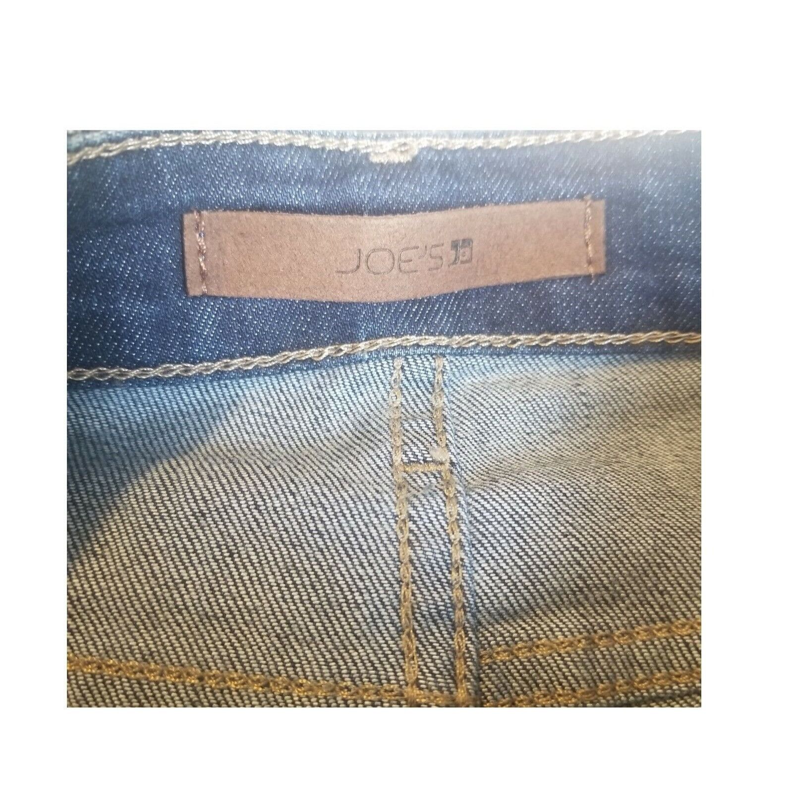 Joe's ❤️Joe's High Rise Skinny Ankle Jeans Dark Wash Diagonal Fray Size 40" / US 18 - 7 Thumbnail