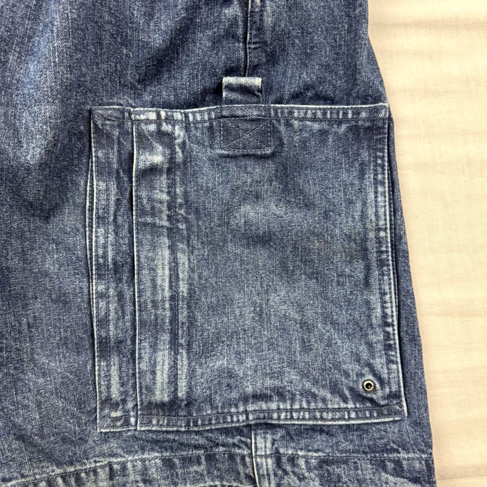 Denime VINTAGE Coliseum Cargo Jean Shorts Mens Denim 32 Blue 90s Hip Hop Grunge Y2K Relaxed Baggy Casual Size US 32 / EU 48 - 4 Thumbnail