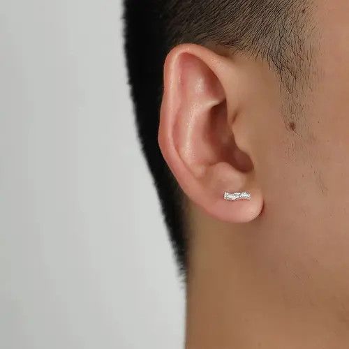 Japanese Brand 100%silver 925 vintage tree stump ear stud Size ONE SIZE - 2 Thumbnail