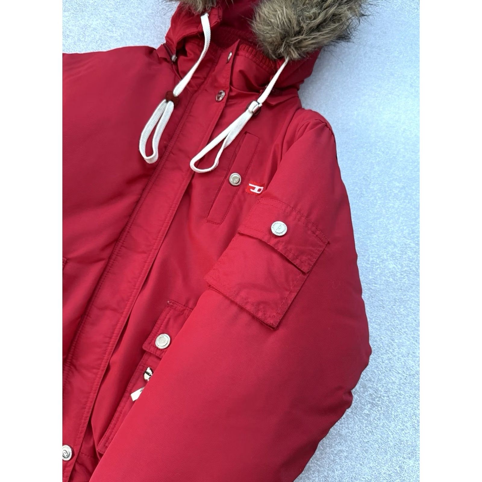 Diesel VINTAGE Diesel Bomber Jacket Unisex S Red Nano Nylon Faux Fur Y2K Japan Style 90s City Diesel Japan Style Size US S / EU 44-46 / 1 - 7 Thumbnail