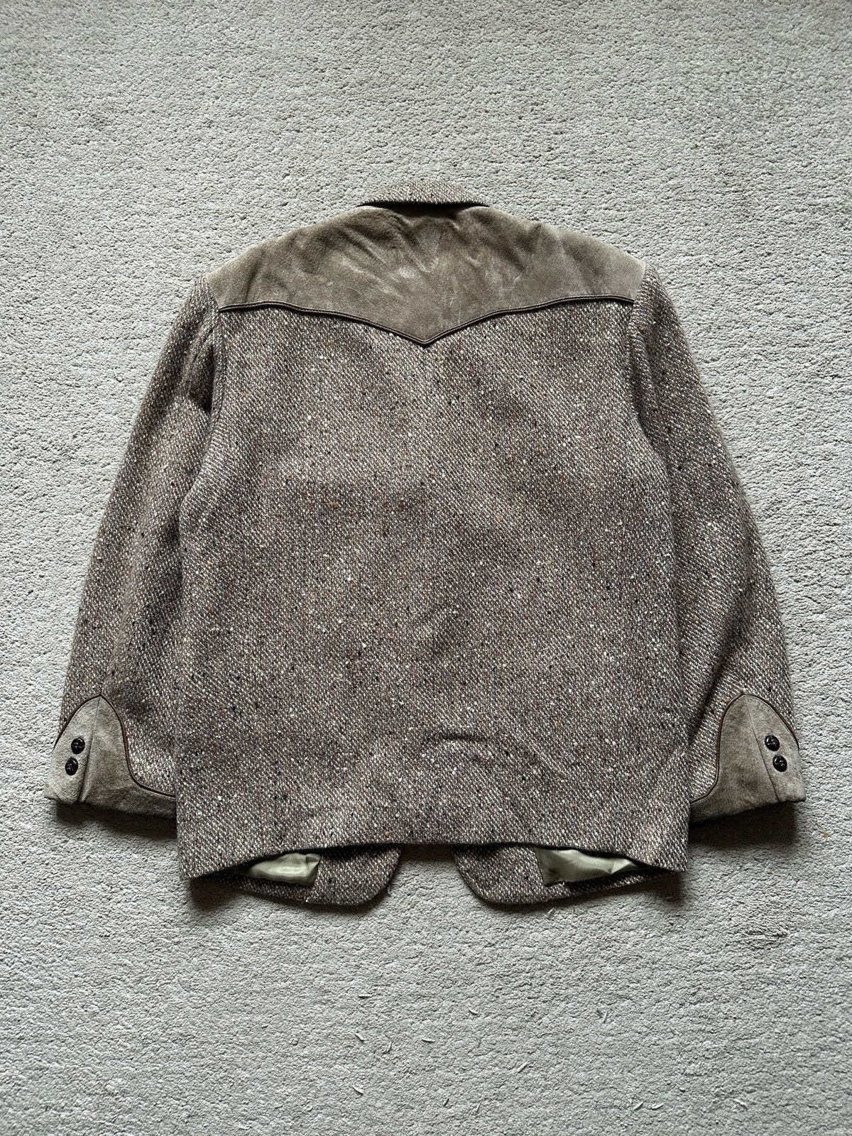 Yohji Yamamoto 1990s Work’s Tweed Leather Jacket Size US L / EU 52-54 / 3 - 11 Thumbnail
