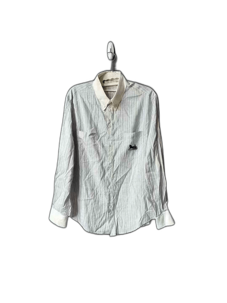 Celine Celine Striped Silk ButtonUp Shirt Size US L / EU 52-54 / 3 - 1 Thumbnail