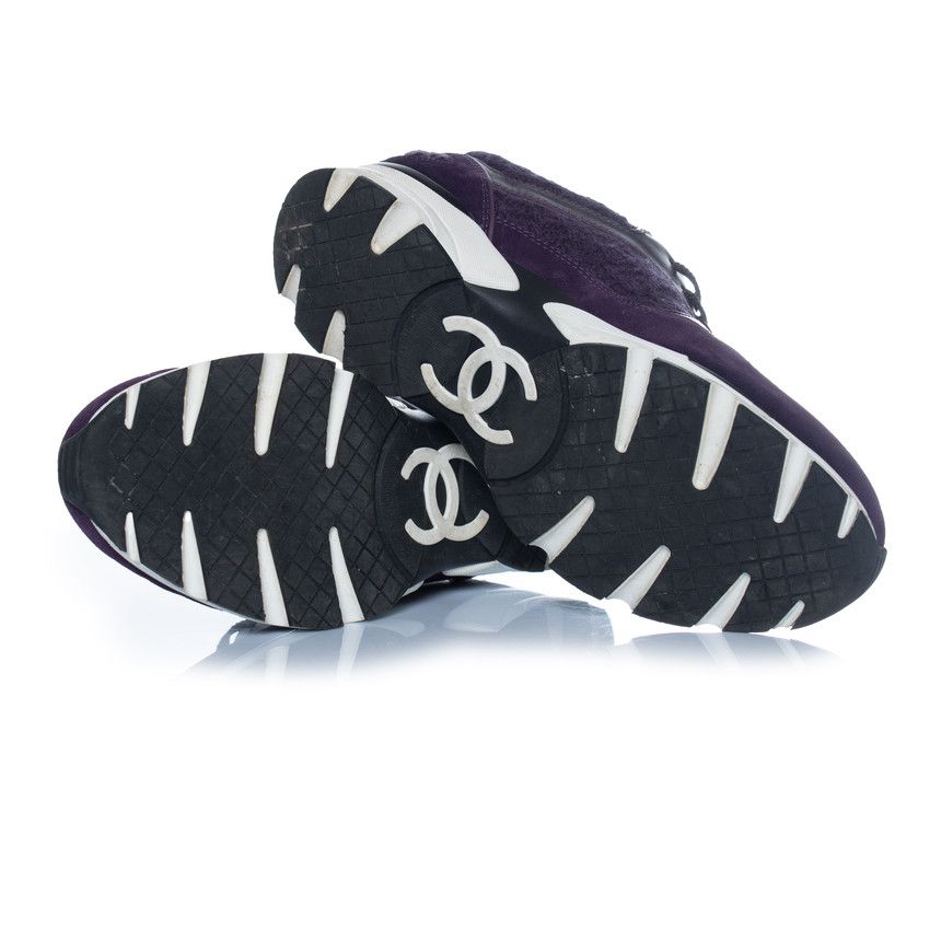 Chanel Chanel, purple interlocking CC logo sneakers Size US 9 / IT 39 - 3 Thumbnail