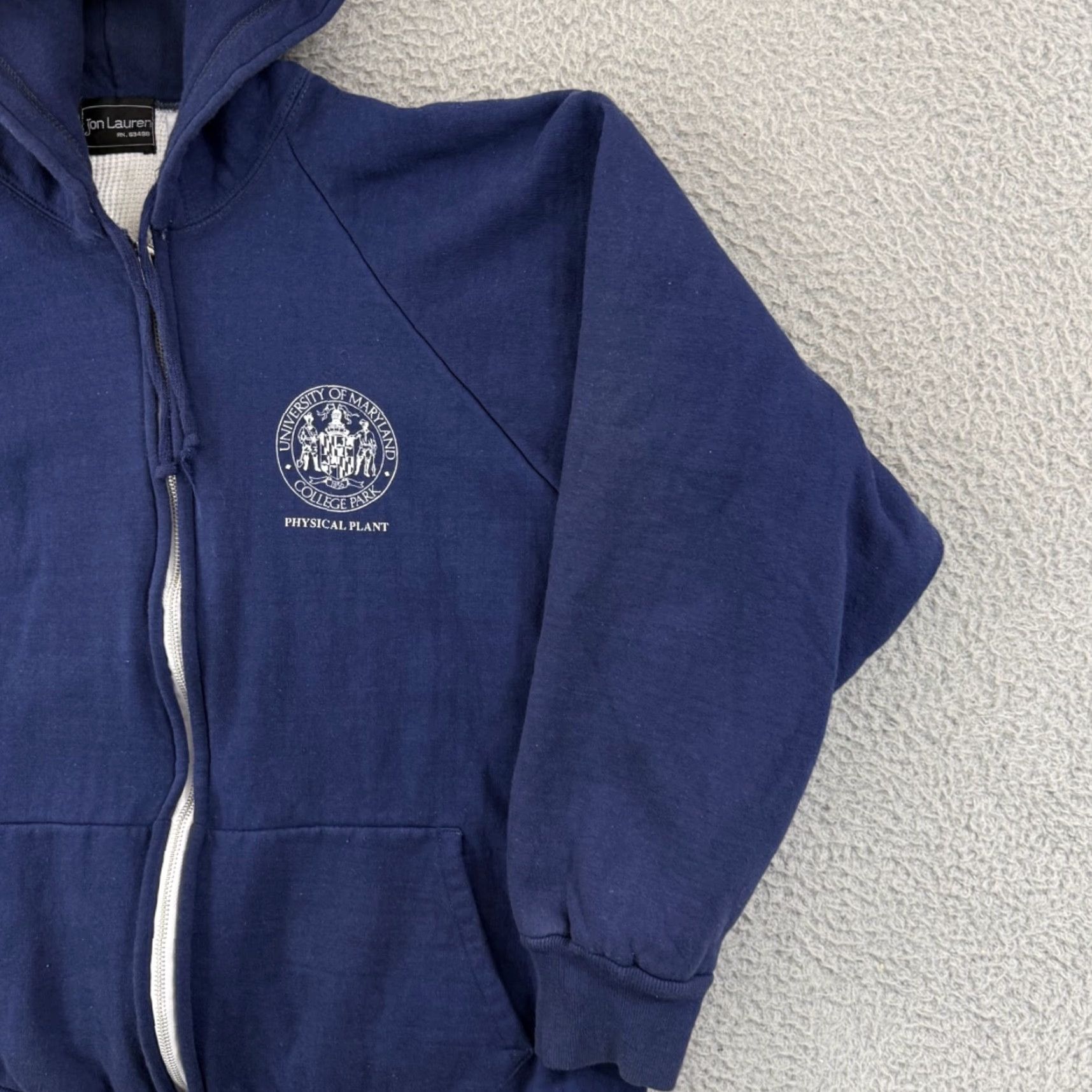 Vintage Vintage Jon Lauren Blue L Sweatshirt Mens Large Zip Hoodie 90s Thermal Lined Full Zip Winter Fall Spring Size US L / EU 52-54 / 3 - 5 Thumbnail