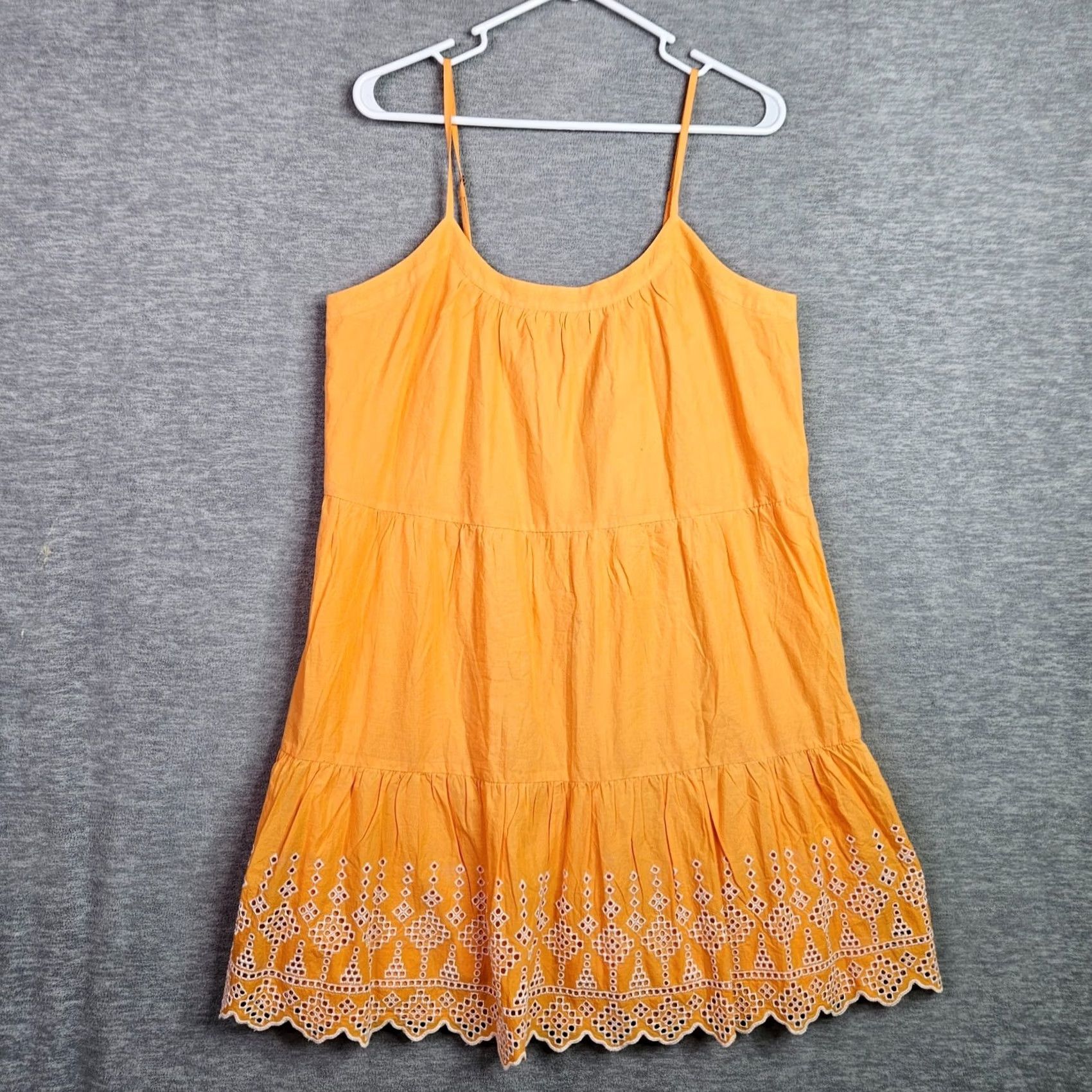 Loft LOFT Yellow White Women's Eyelet Tiered Swing Dress S NWT Casual A-Line Sleeveless 100% Cotton Size S / US 4 / IT 40 - 4 Thumbnail