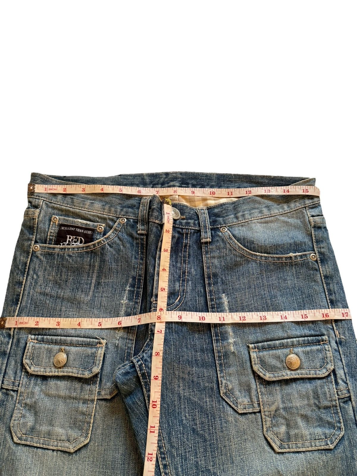 Japanese Brand Vintage Mud Wash Bush Pant Distressed Ripped Loose Jeans Size US 31 - 12 Thumbnail