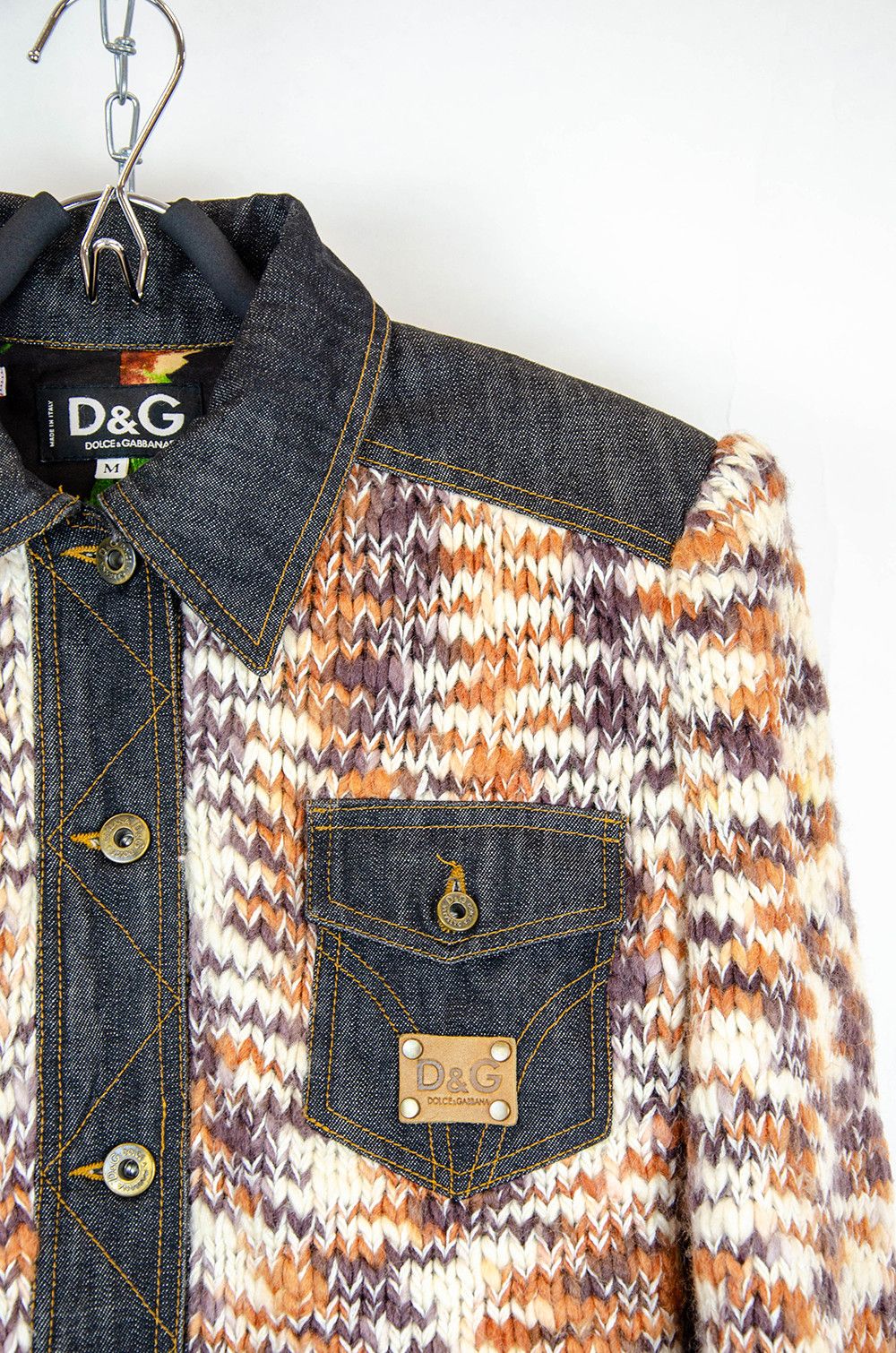 Dolce & Gabbana D&G Knit Denim Jacket – Size M (Made in Italy) Size M / US 6-8 / IT 42-44 - 4 Thumbnail