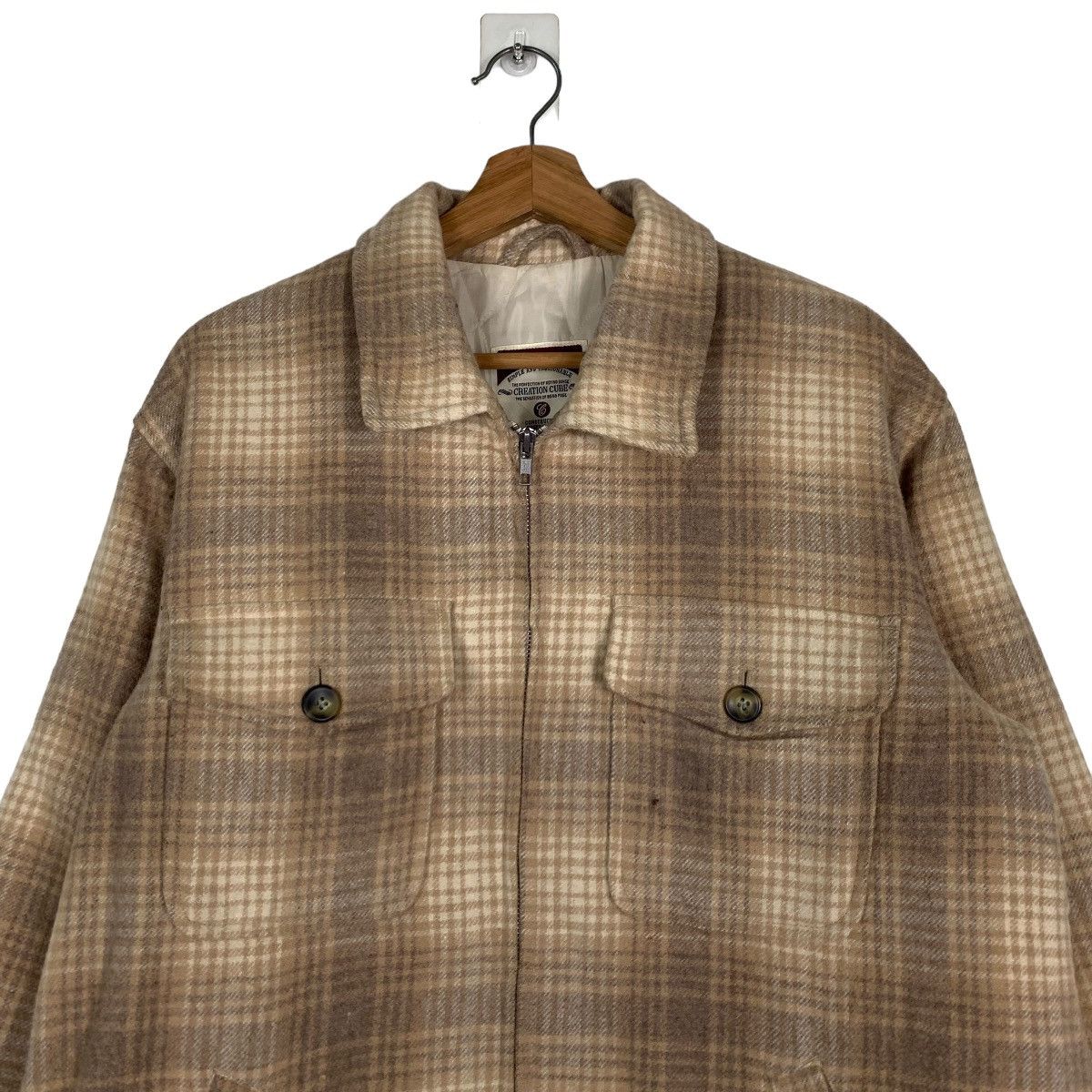 Flannel CREATION CUBE Shadow Plaid Checked Jacket #0024-C2 Size US M / EU 48-50 / 2 - 3 Thumbnail