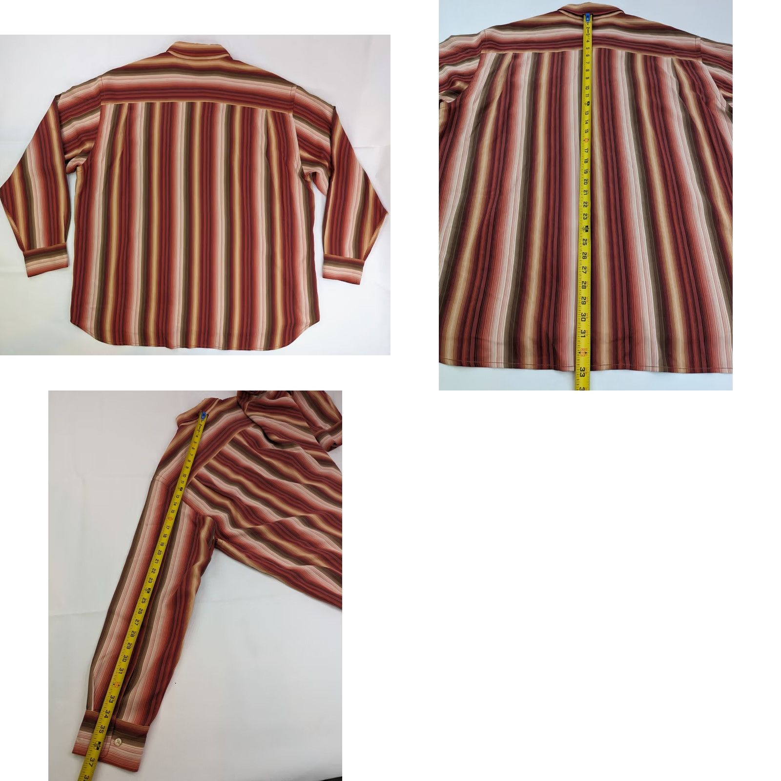 Tommy Bahama Tommy Bahama Shirt Striped Button-Up Men XXL Rust Orange Long Sleeve Silk Button-Down Size US XXL / EU 58 / 5 - 8 Thumbnail