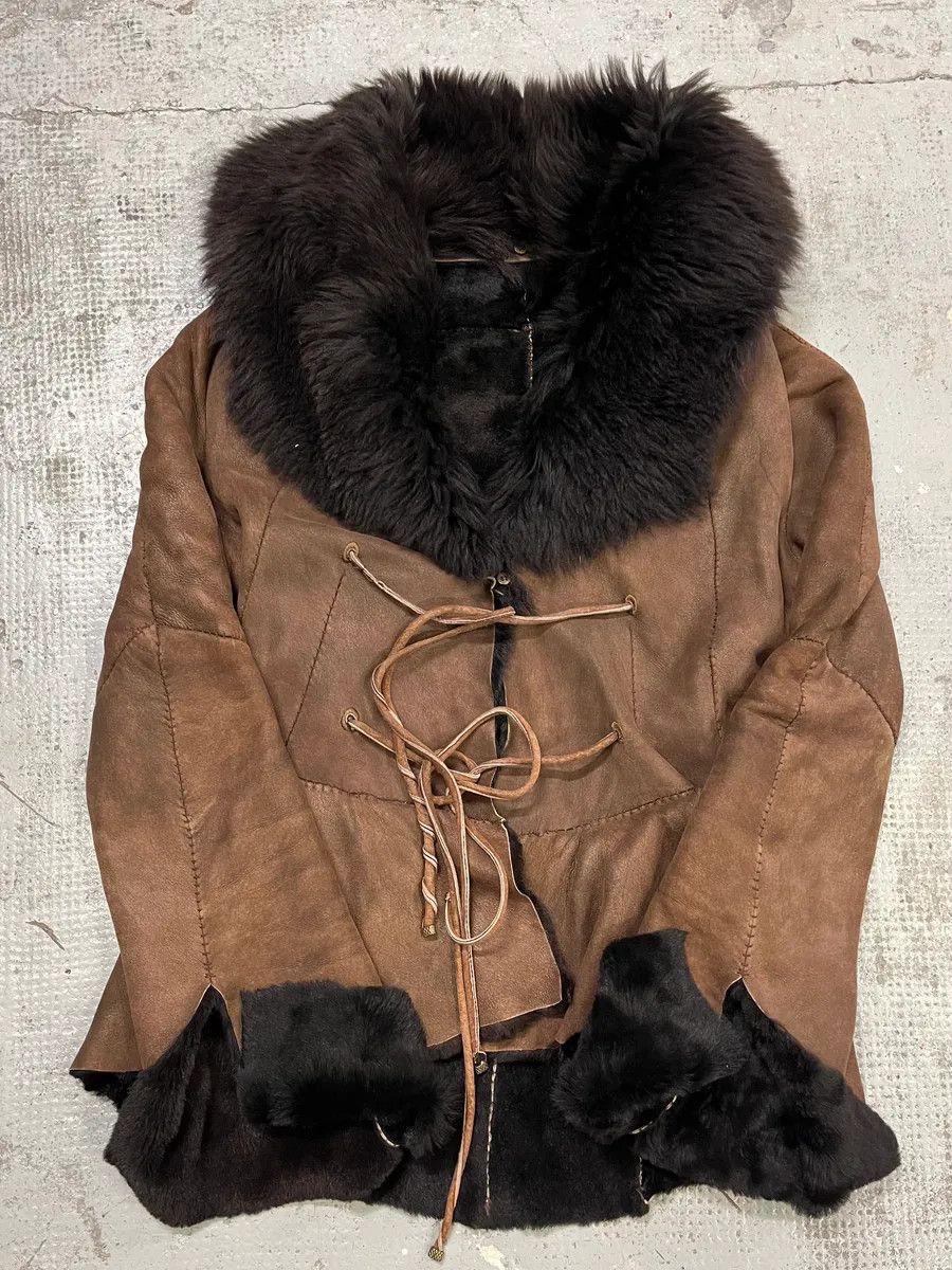 Roberto Cavalli 2000s Roberto Cavalli Brown Shearling Jacket Size M / US 6-8 / IT 42-44 - 4 Thumbnail