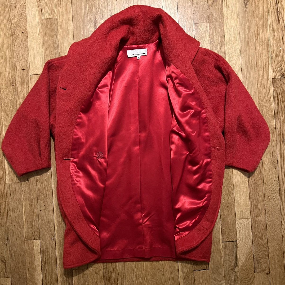 Other Vintage Caroline Rose Large Red Wool 3/4 Sleeve Jacket Size L / US 10 / IT 46 - 3 Thumbnail