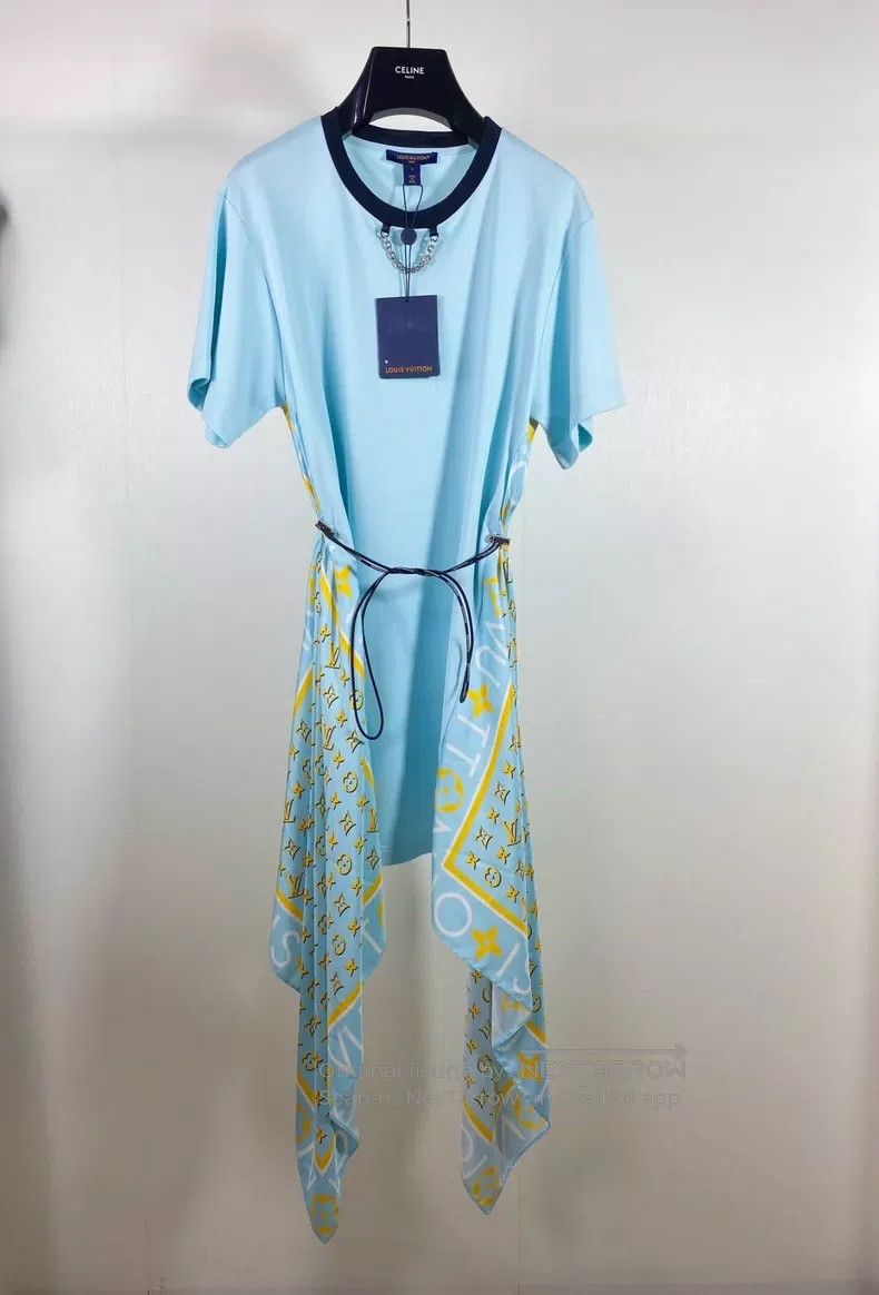 Louis Vuitton Louis Vuitton Blue Patchwork Dress Size S / US 4 / IT 40 - 1 Thumbnail