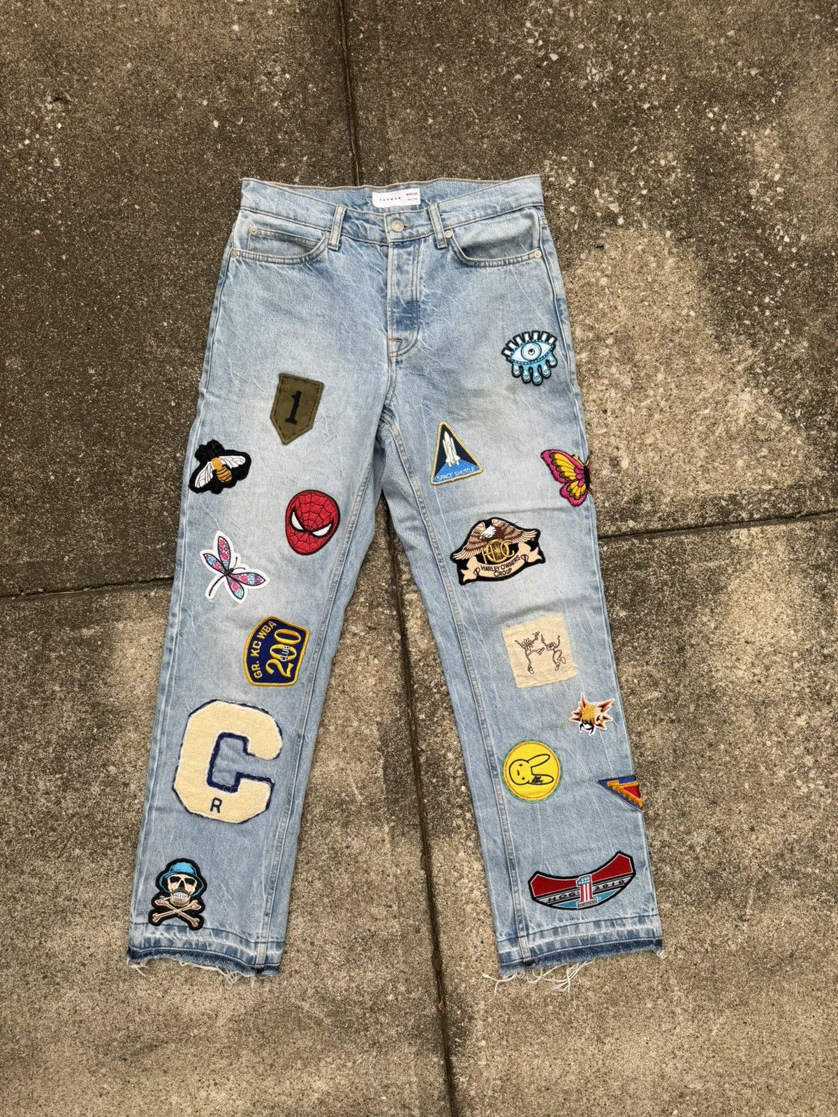 Topman Custom Rework Topman Straight Fit Jeans 1of1 - Patchwork Size US 30 / EU 46 - 5 Thumbnail