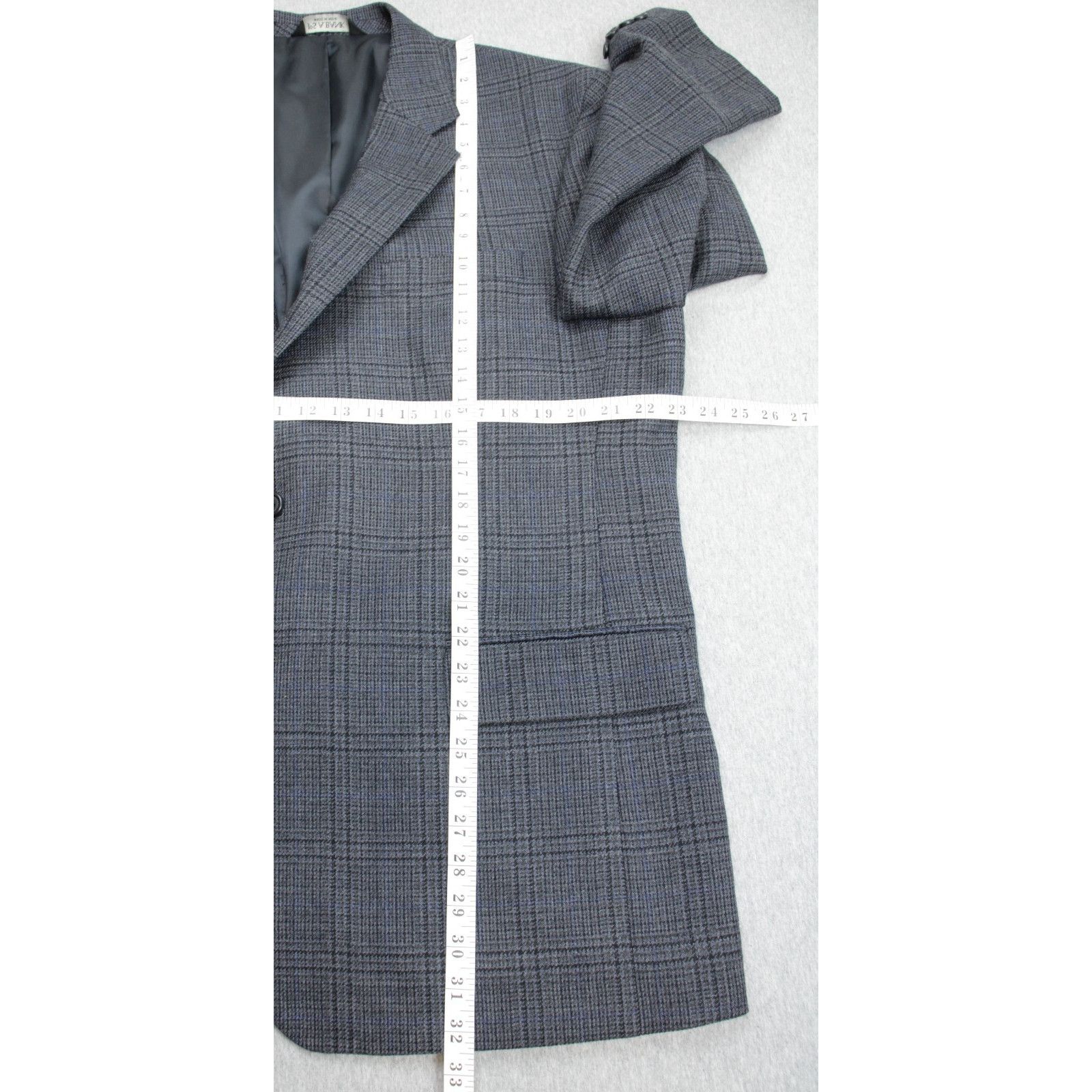 Jos. A. Bank Jos A Bank Blazer Mens 46R Gray Plaid 100% Wool Size 46R - 9 Thumbnail
