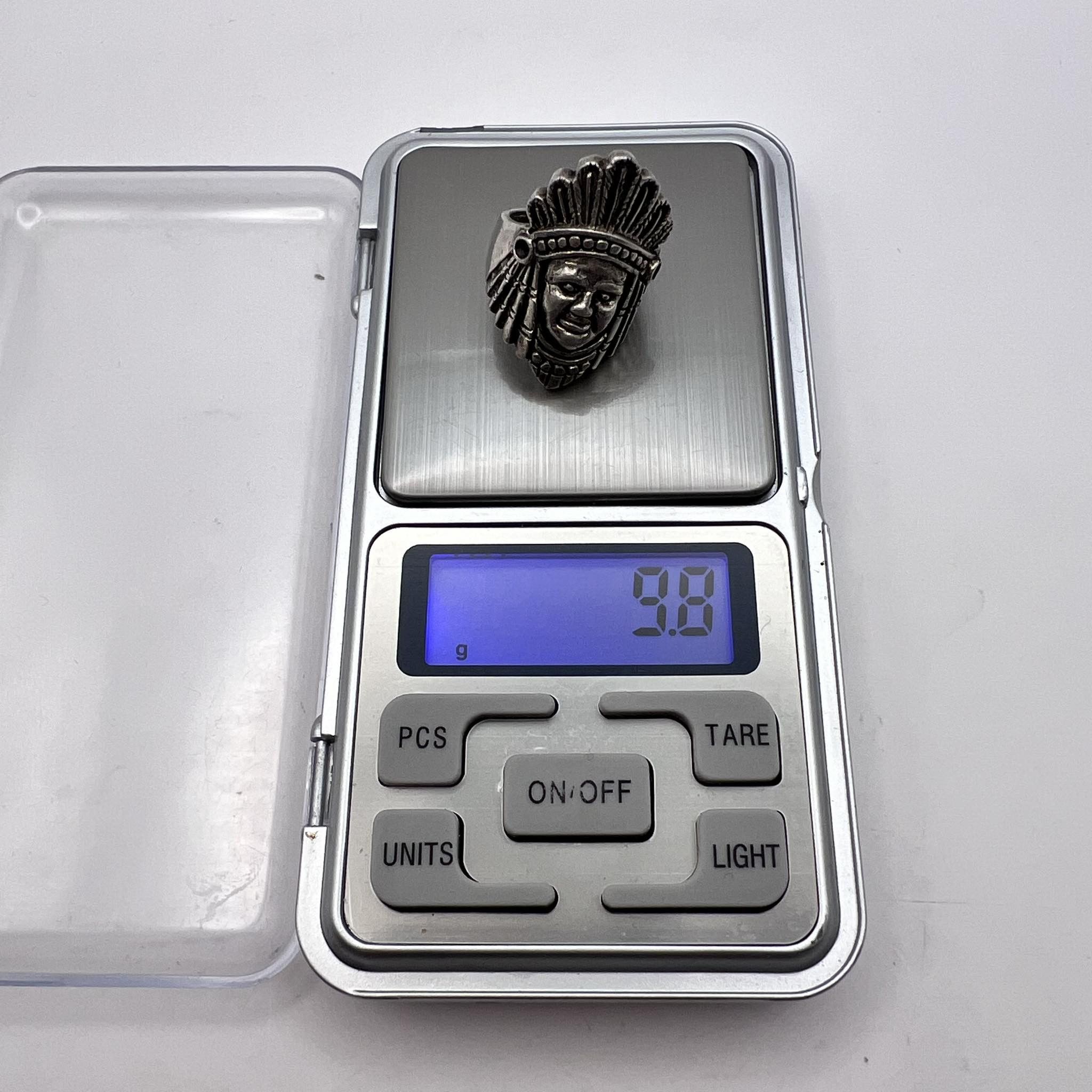 Sterling Silver Vintage Silver 800 Jewelry Ring Indian Chief Signed Size 6 Size ONE SIZE - 5 Thumbnail