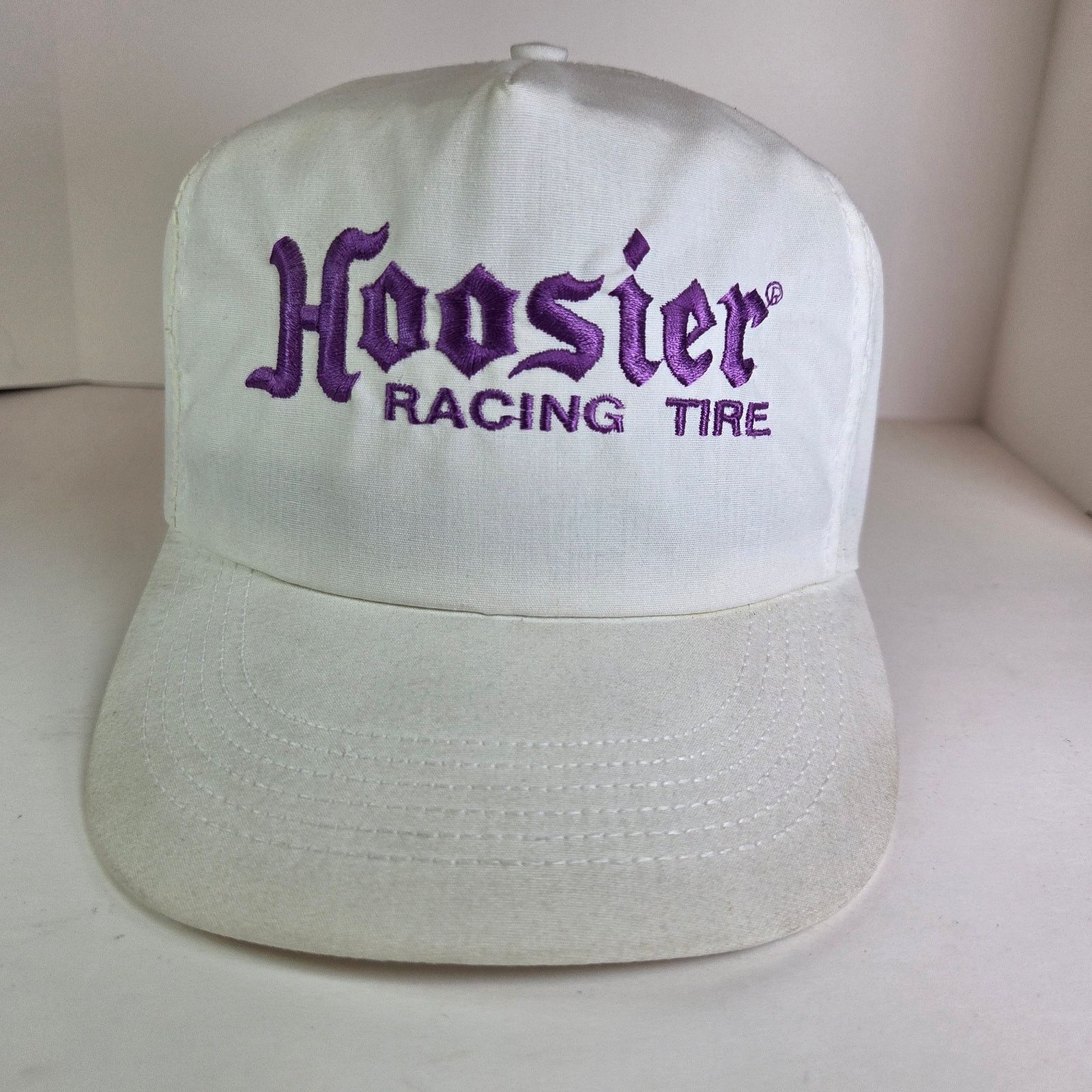 Other 1990s Hoosier Racing Tire Snapback Hat White Purple USA Size ONE SIZE - 1 Thumbnail