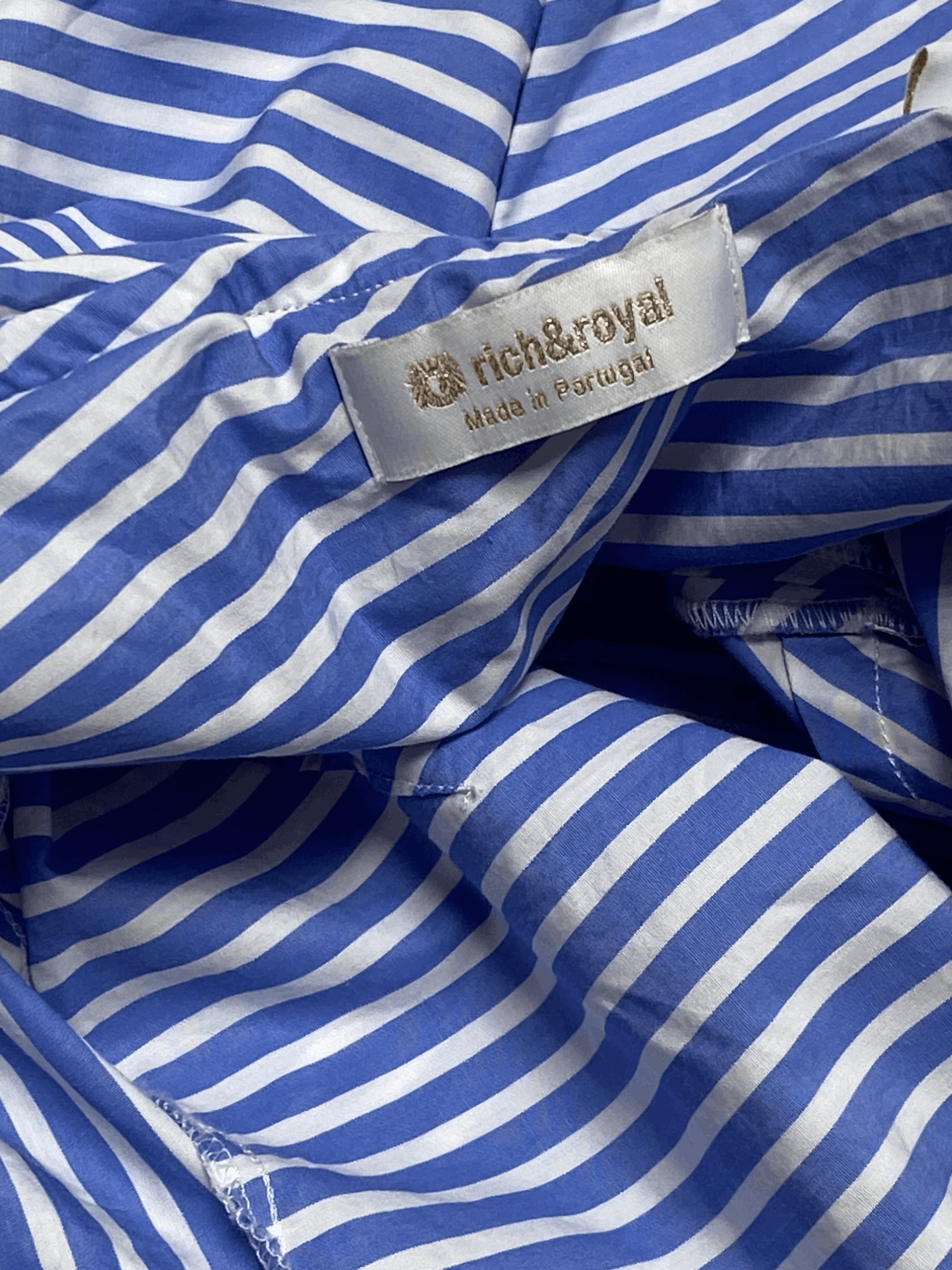Other Vintage RICH & ROYAL Striped Big Collar Beach Blouse Size L / US 10 / IT 46 - 5 Thumbnail