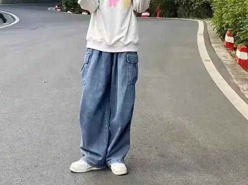 Other Alt Clothes Vintage Streetwear Korean Baggy Cargo Jeans Size US 28 / EU 44 - 1 Thumbnail
