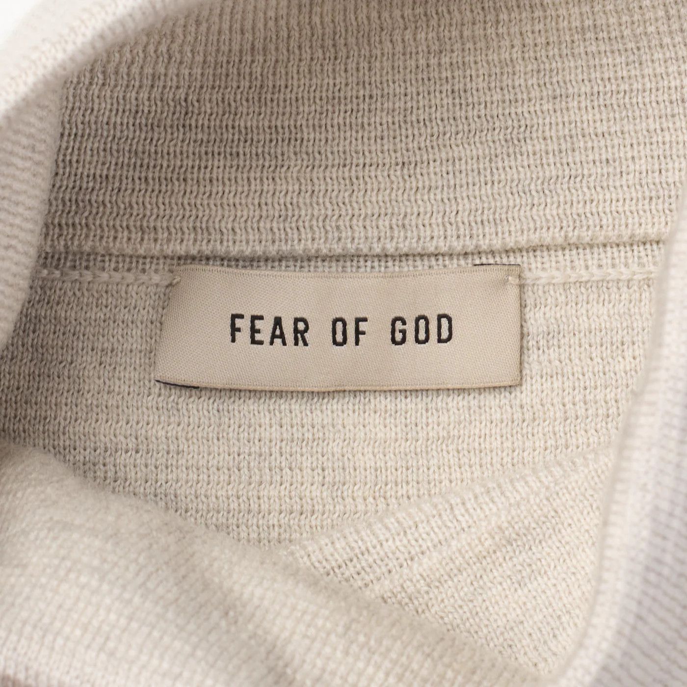 Fear of God FEAR OF GOD Light Beige Virgin Wool Knit Turtleneck Sweater Size US L / EU 52-54 / 3 - 6 Thumbnail