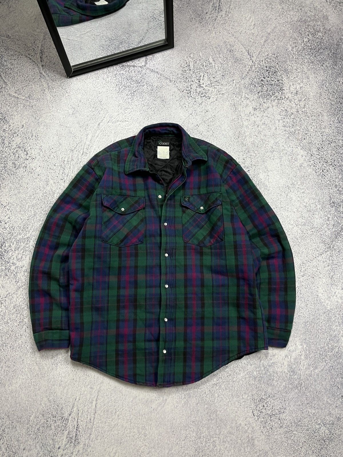 Flannel × Vintage Vintage 90’s Codet Made in USA Flannel Plaid Shirt Jacket Size US L / EU 52-54 / 3 - 1 Thumbnail