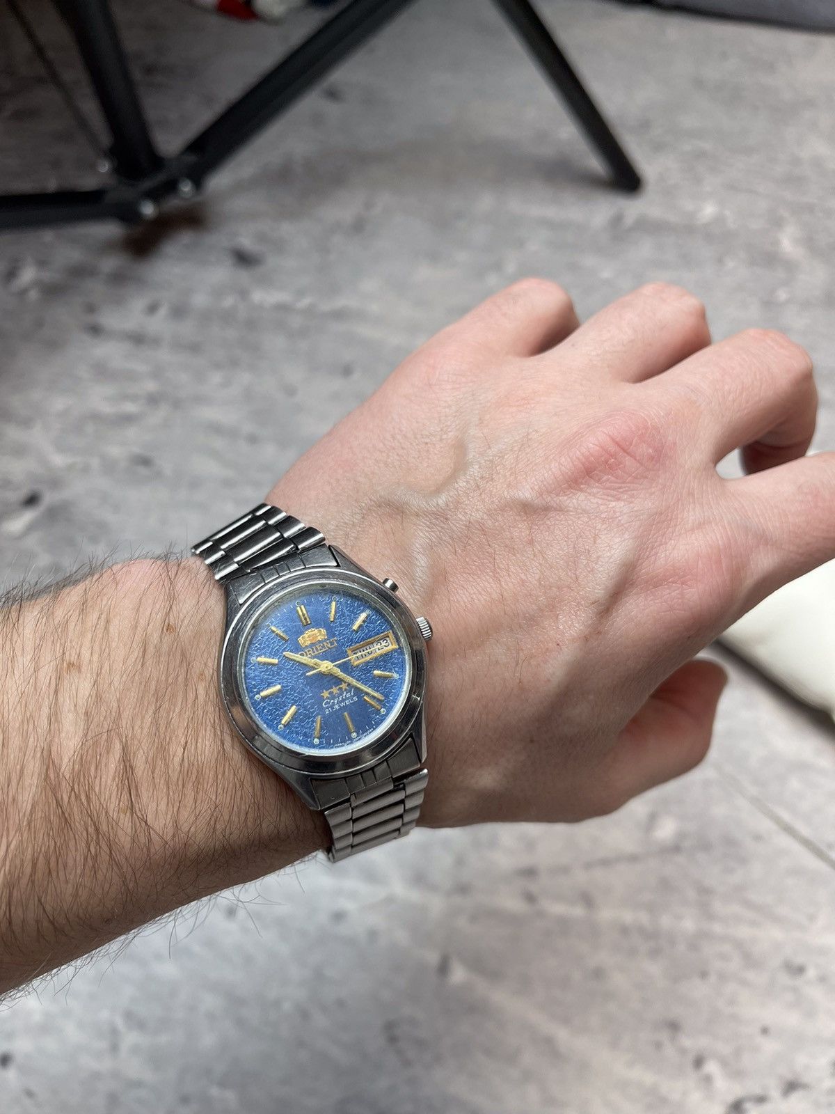 Japanese Brand × Orient 💙Vintage Orient avant-garde watch blue bracelet Size ONE SIZE - 2 Thumbnail