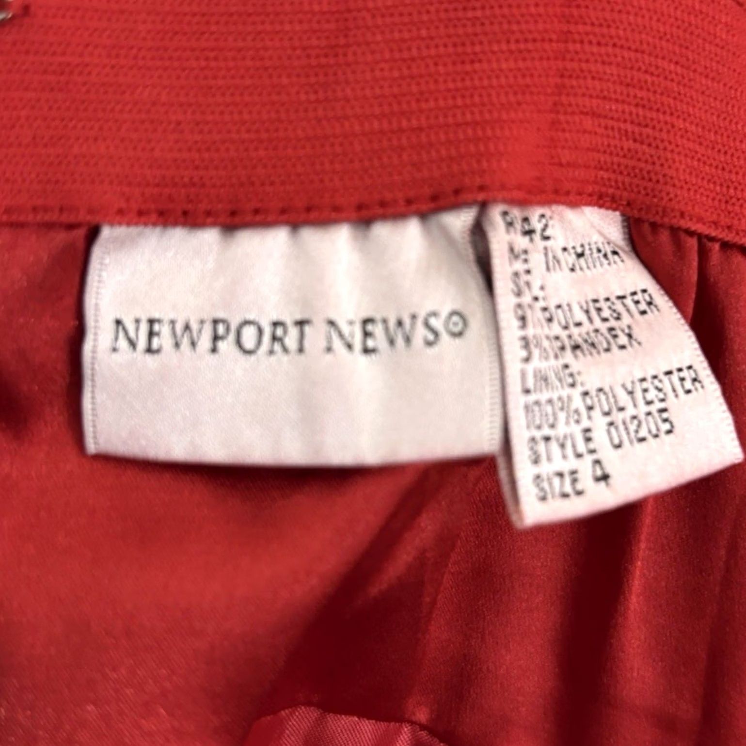 Vintage NEWPORT NEWS Red Ruched Dress Sleeveless Square Neck Knee Length Women Size 4 Size S / US 4 / IT 40 - 5 Thumbnail
