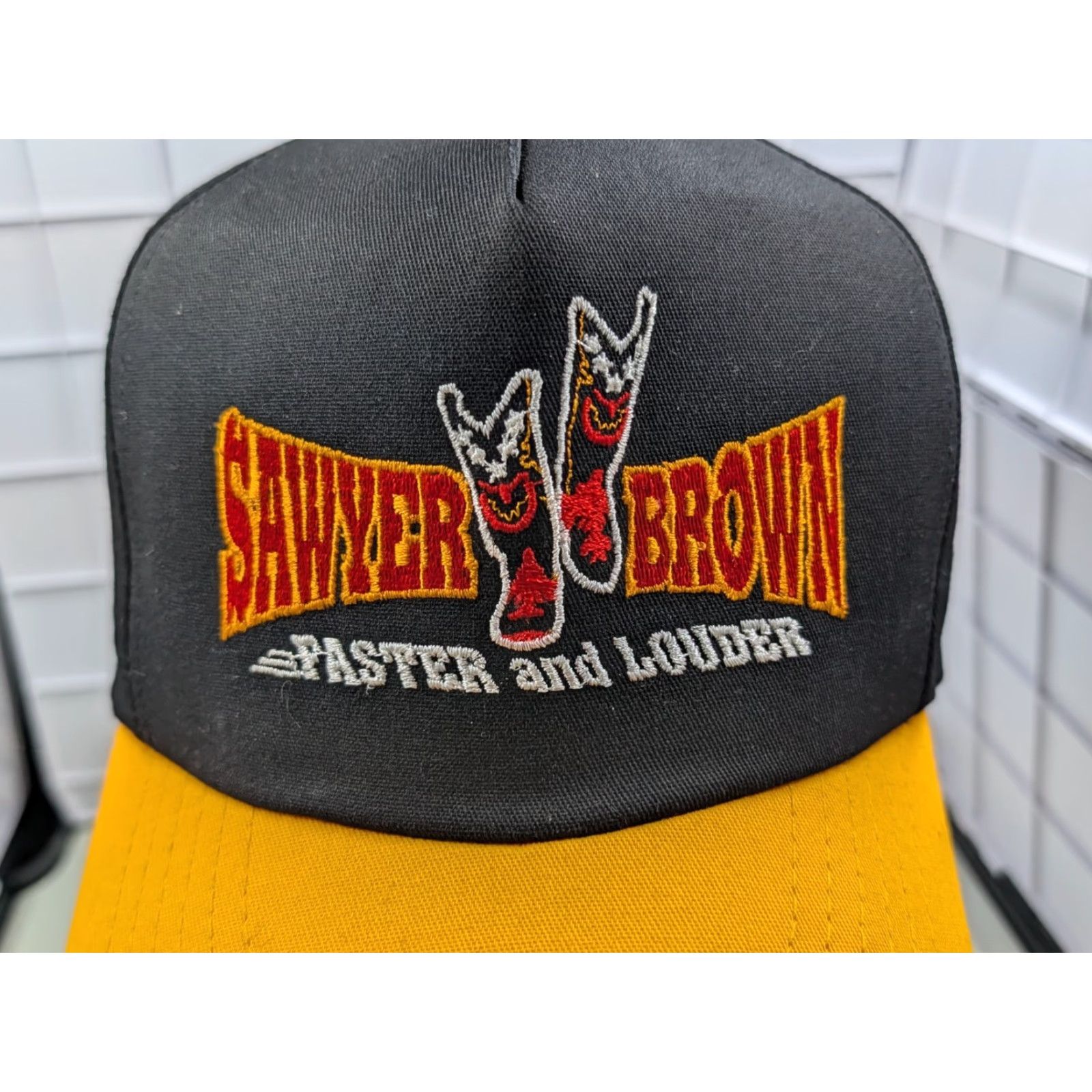 Vintage VINTAGE Sawyer Brown Hat Adjustable Black 90s Faster and Louder Tour Snapback USA Made Mens Size ONE SIZE - 2 Thumbnail